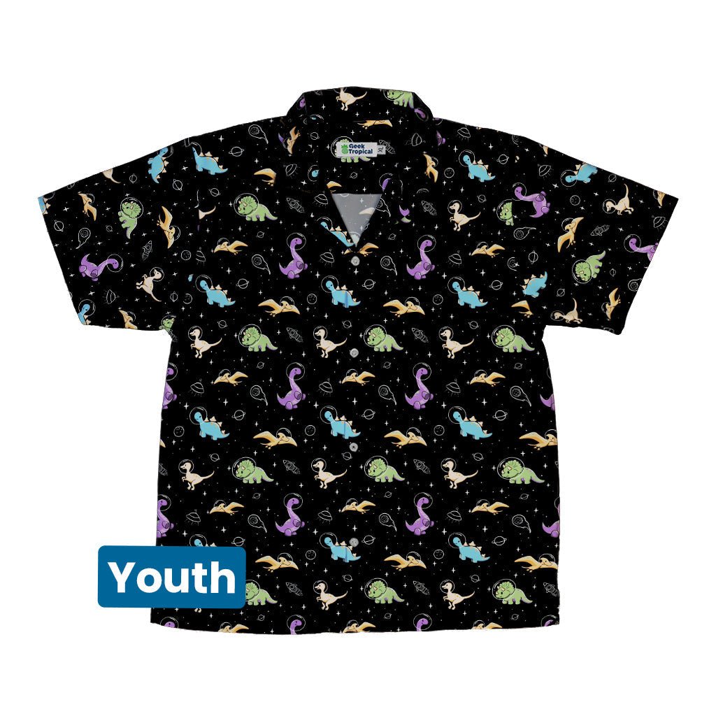 Dinostellar Space Dinosaurs Youth Hawaiian Shirt Geek Nerd 0925 Animal Patterns Design by Tobe Fonseca