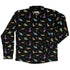 Dinostellar Space Dinosaurs Long Sleeve Button Up Shirt Geek Nerd 0925 adult sizing All Adult Button Up Shirts