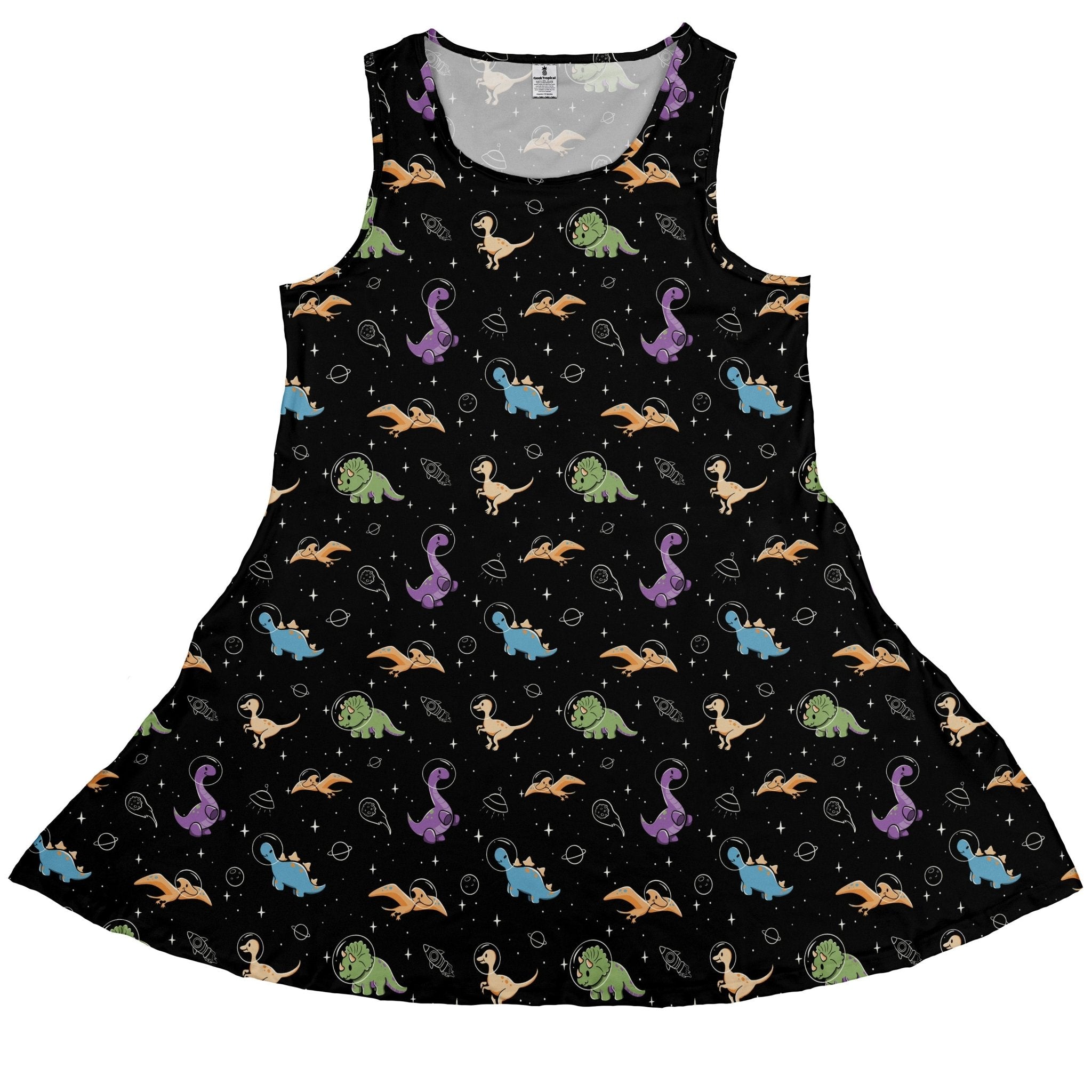 Dinostellar Space Dinosaurs Dress Geek Nerd 0925 Animal Patterns Design by Tobe Fonseca