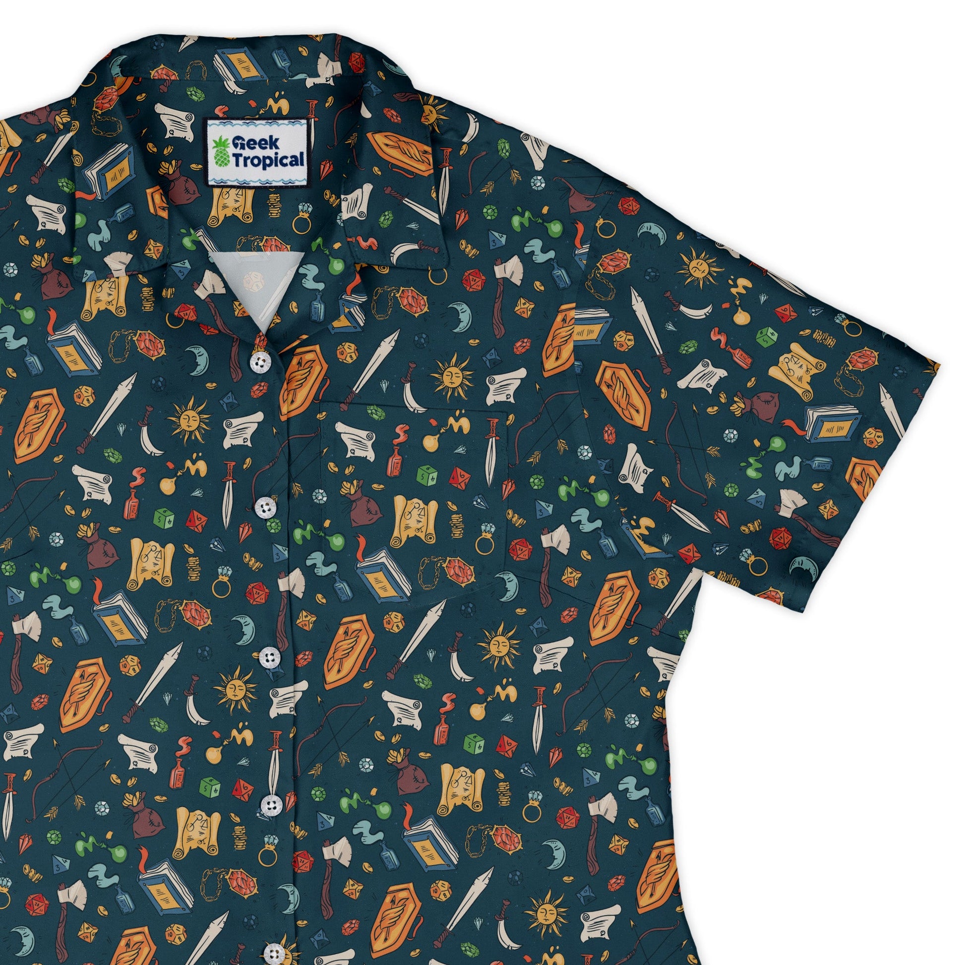 Dnd Adventure Curvy Button Up Shirt