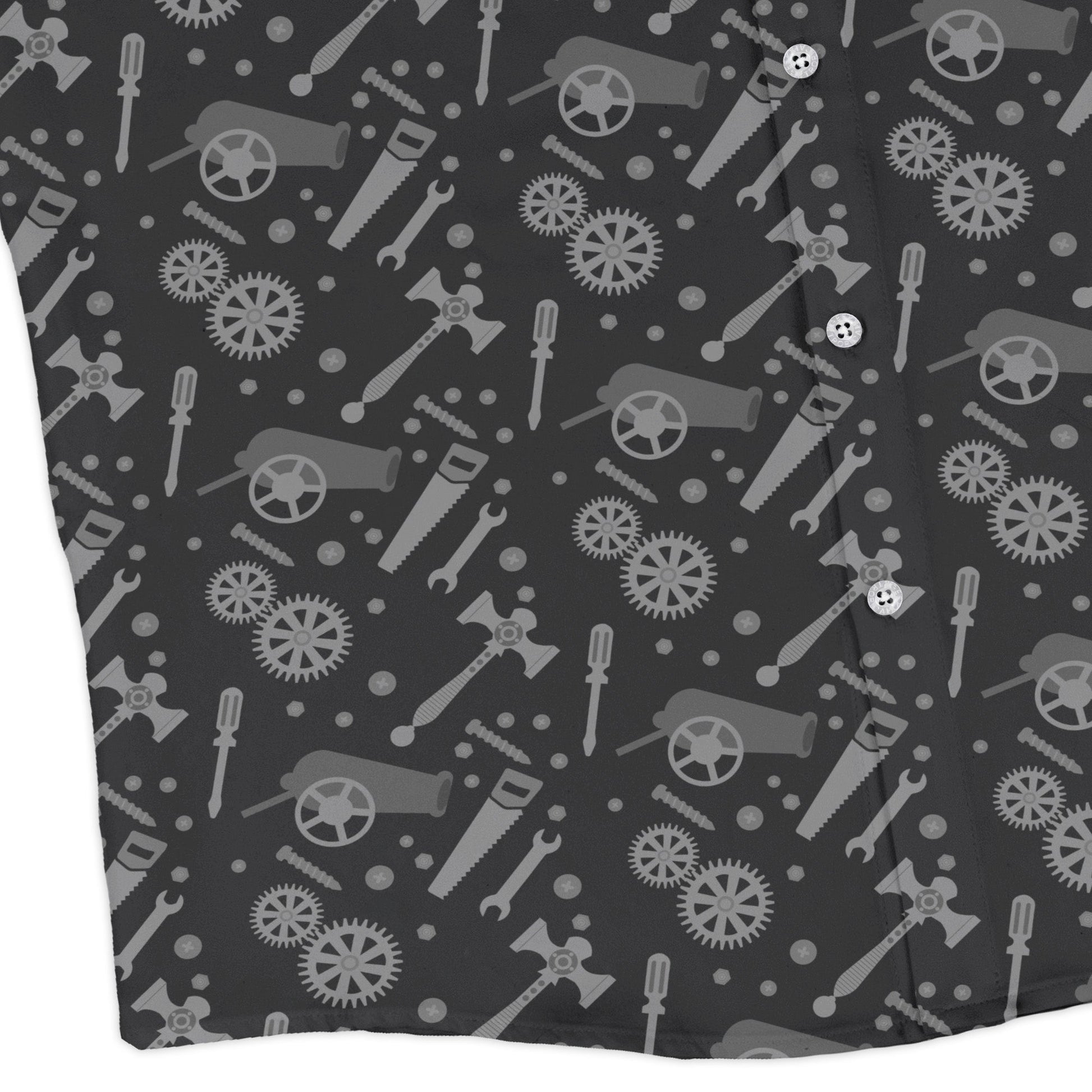 Dnd Artificer Class Long Sleeve Button Up Shirt Geek Nerd adult sizing Design by Heather Davenport dnd & rpg print