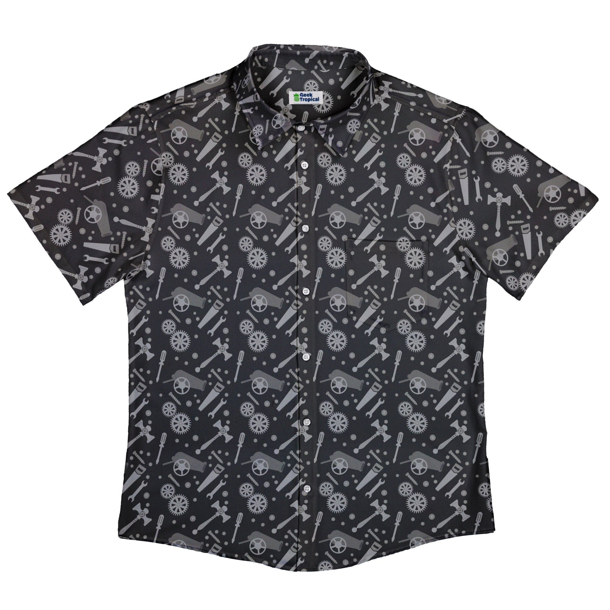 Dnd Artificer Class Button Up Shirt - adult sizing - Design by Heather Davenport - dnd & rpg print