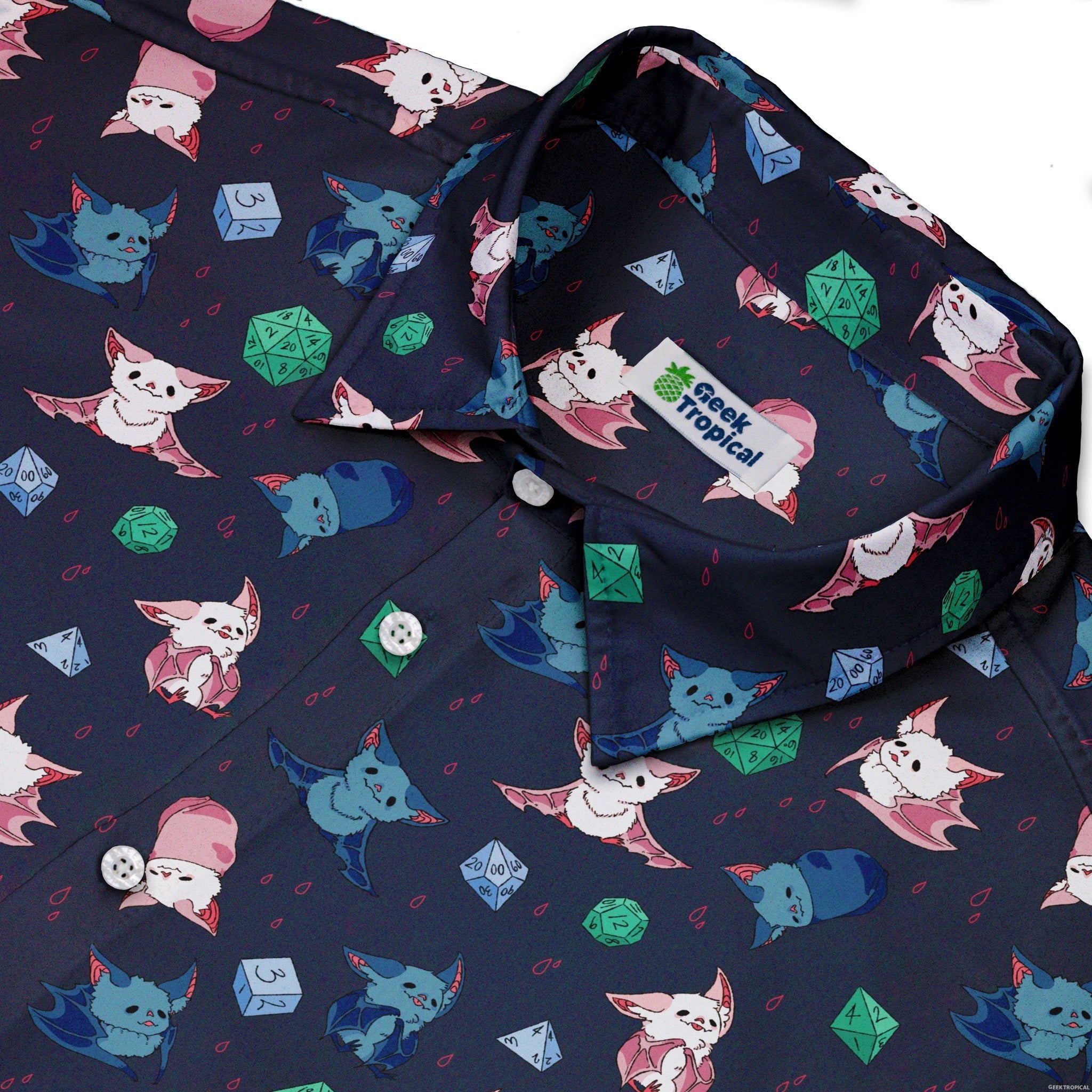 Dnd Bat Familiars Button Up Shirt - adult sizing - Design by Ardi Tong - dnd & rpg print