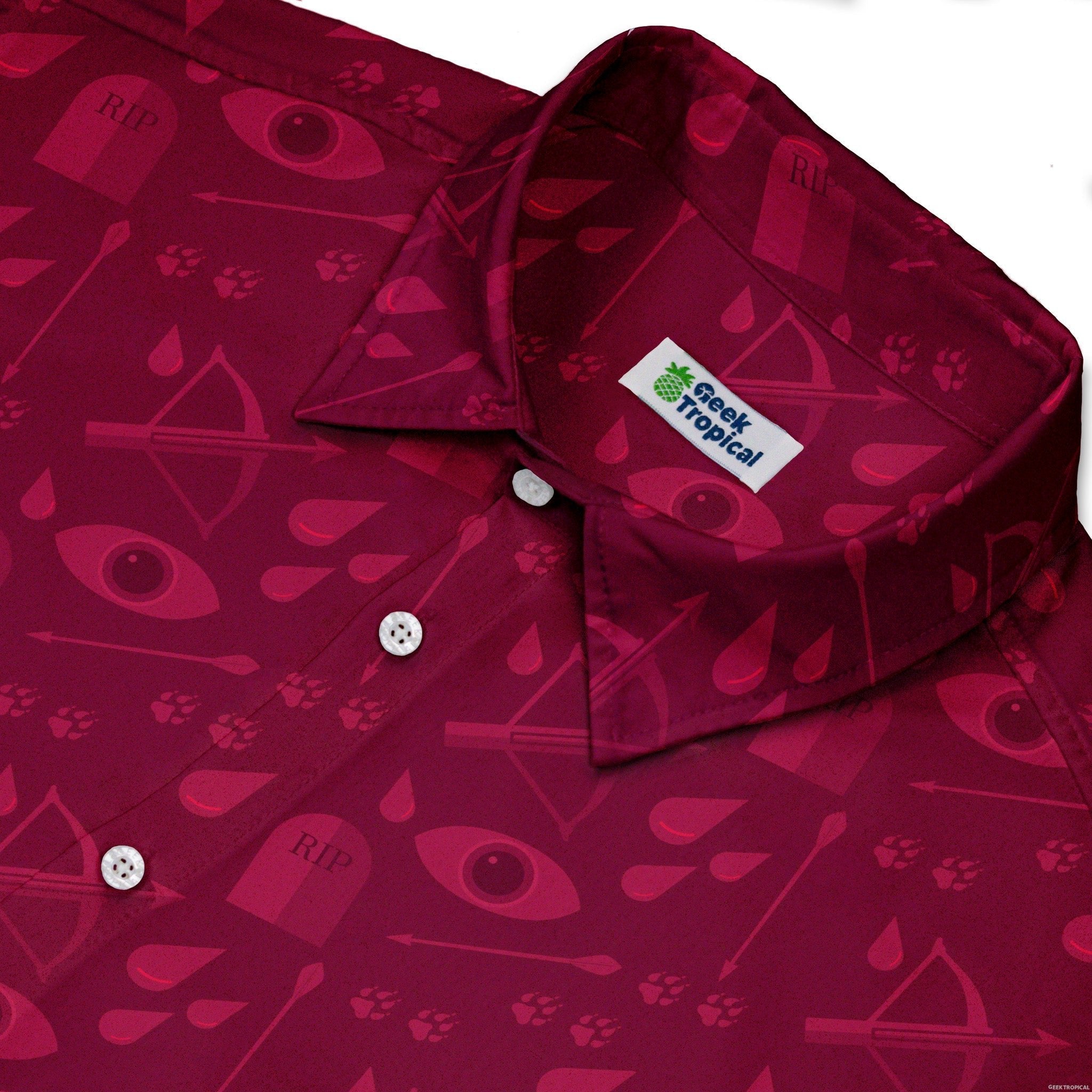 Dnd Blood Hunter Class Button Up Shirt - adult sizing - Design by Heather Davenport - dnd & rpg print