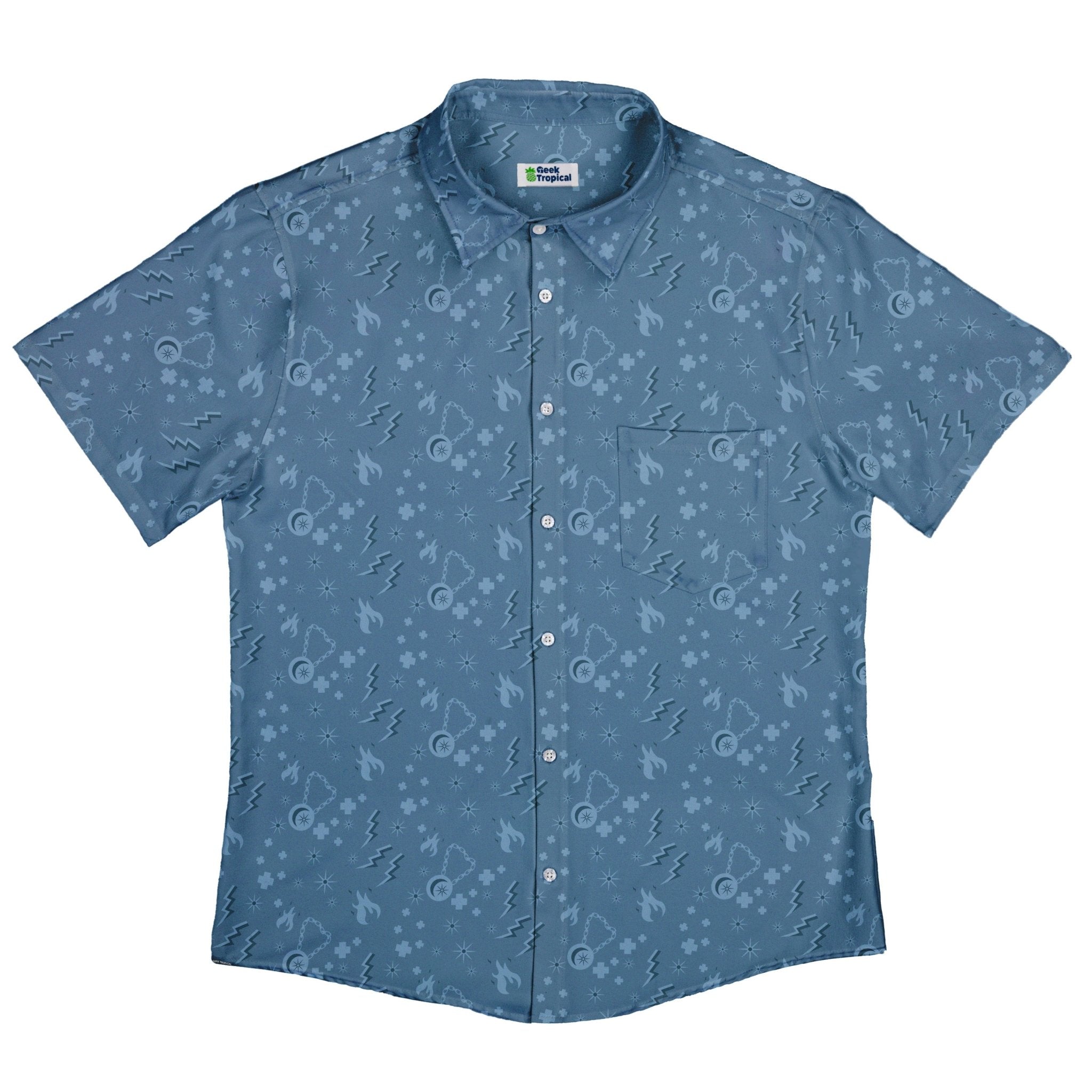 Dnd Cleric Class Button Up Shirt - adult sizing - Design by Heather Davenport - dnd & rpg print