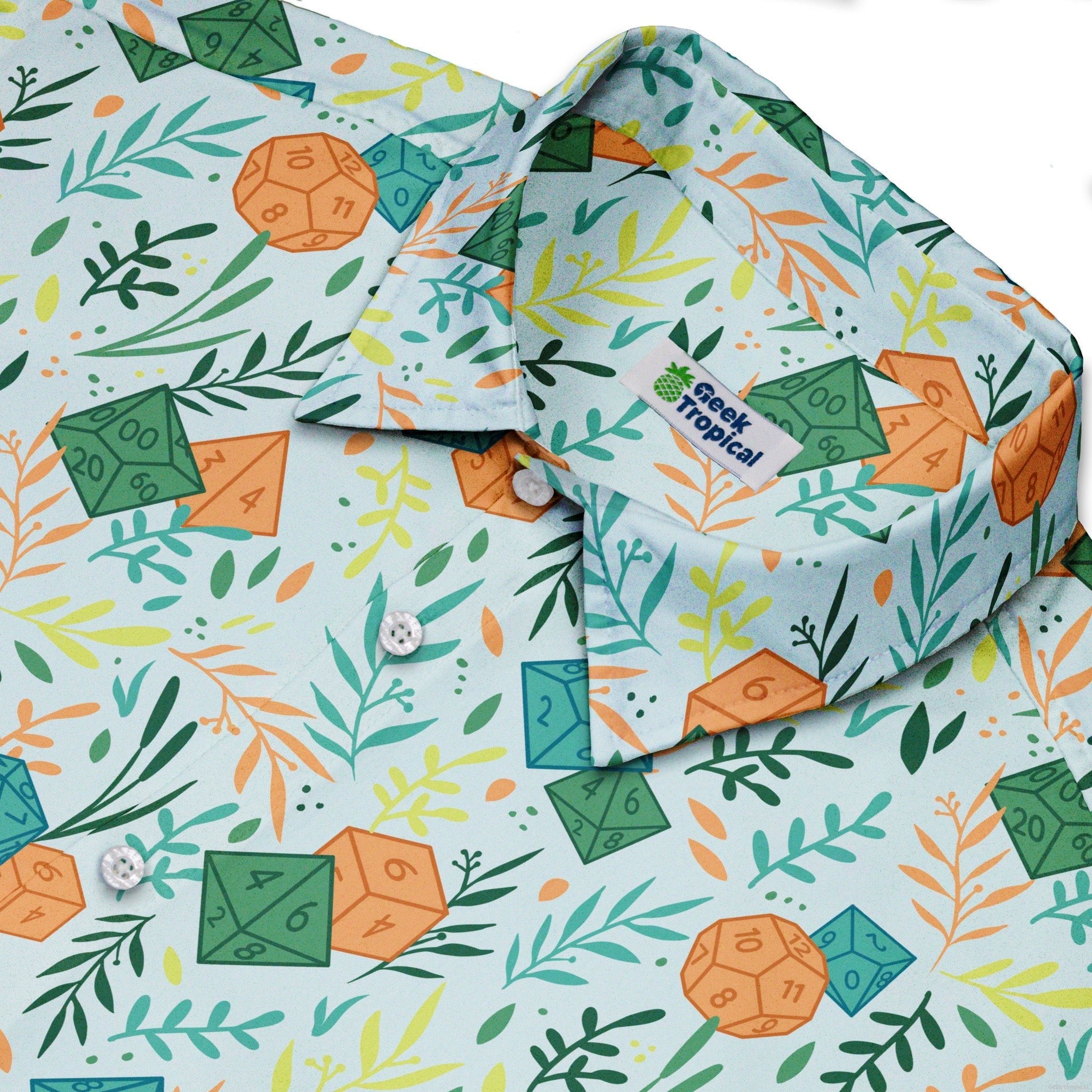 Dnd Dice Plants Button Up Shirt - adult sizing - dnd & rpg print - Simple Patterns