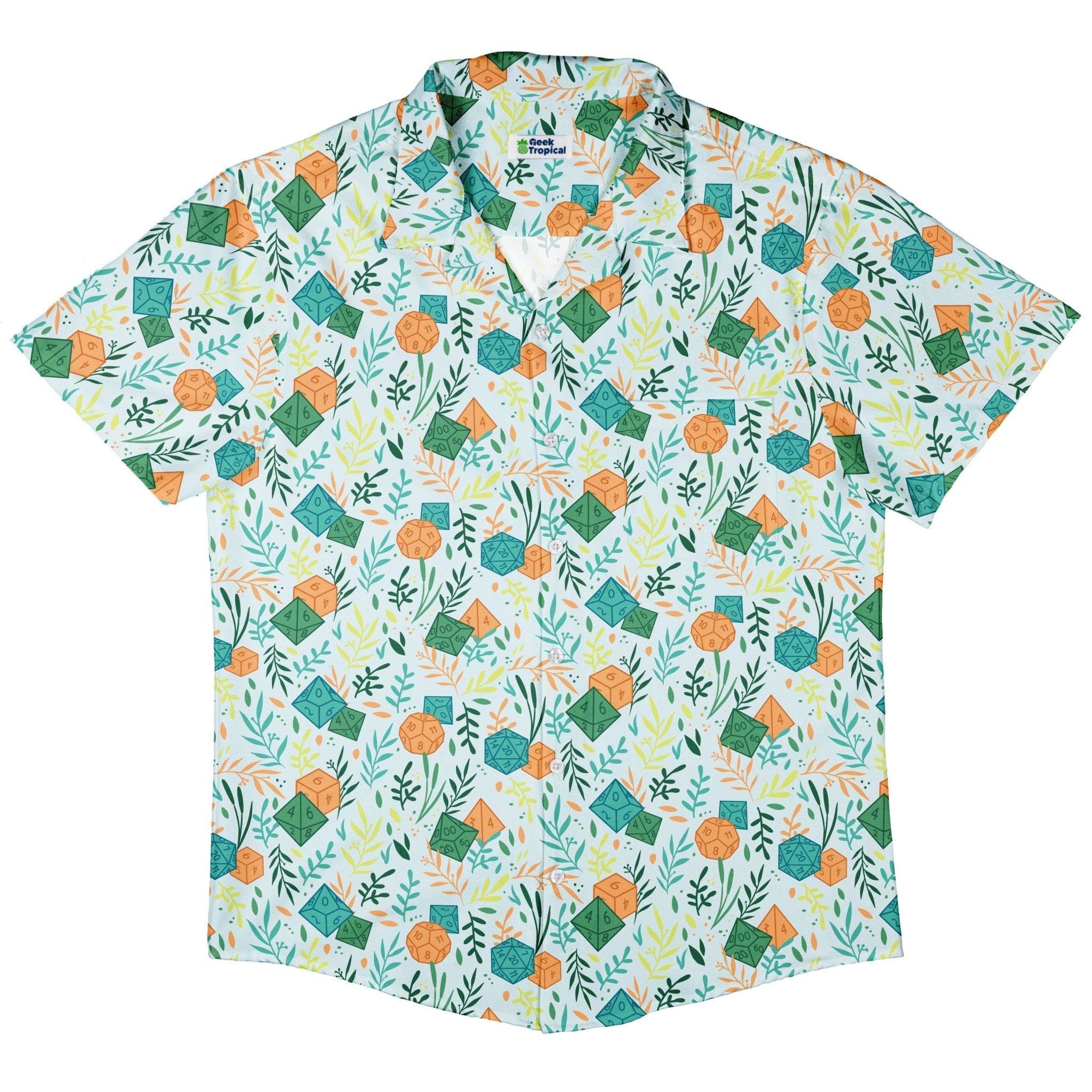 Dnd Dice Plants Button Up Shirt - adult sizing - dnd & rpg print - Simple Patterns