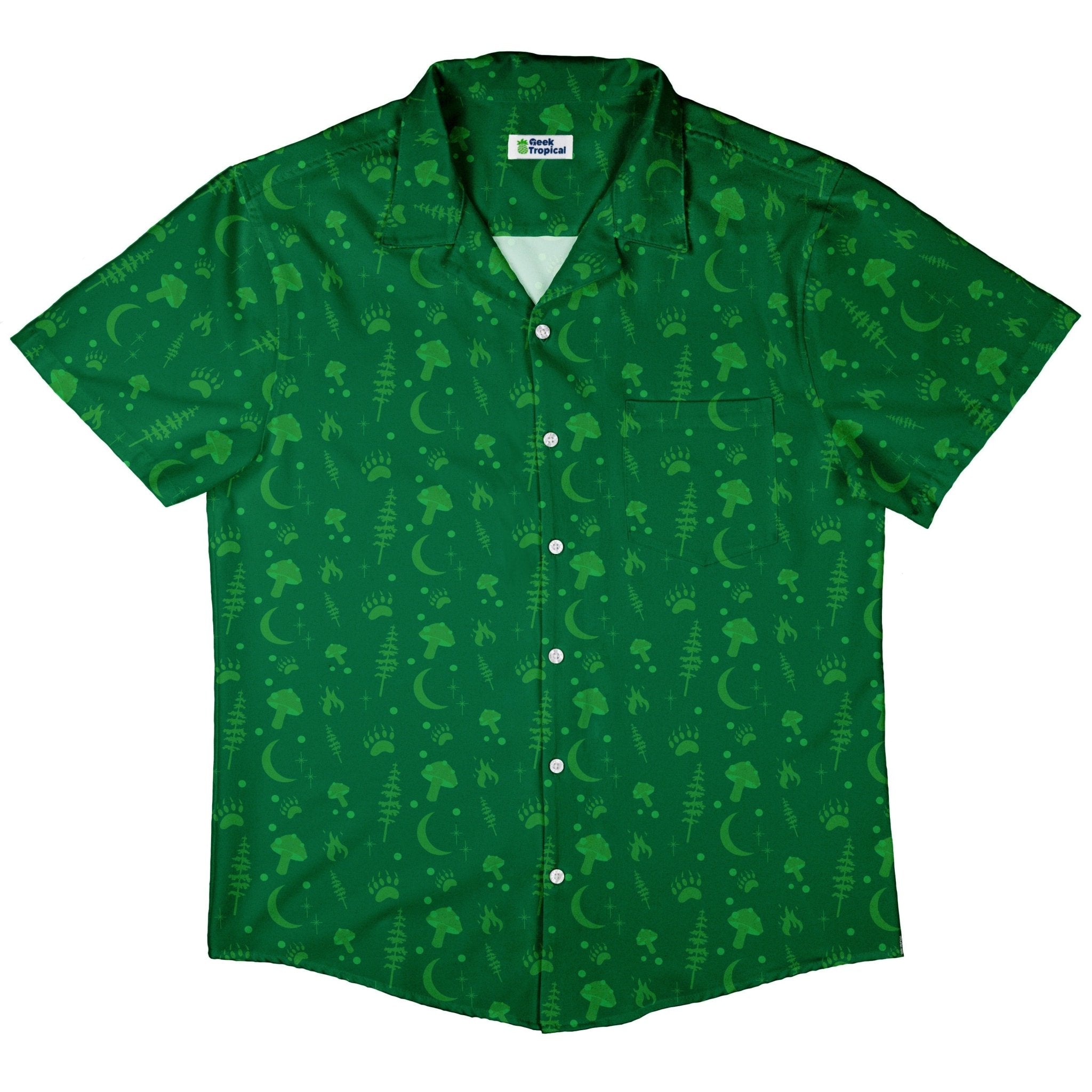 Dnd Druid Class Button Up Shirt - adult sizing - Design by Heather Davenport - dnd & rpg print