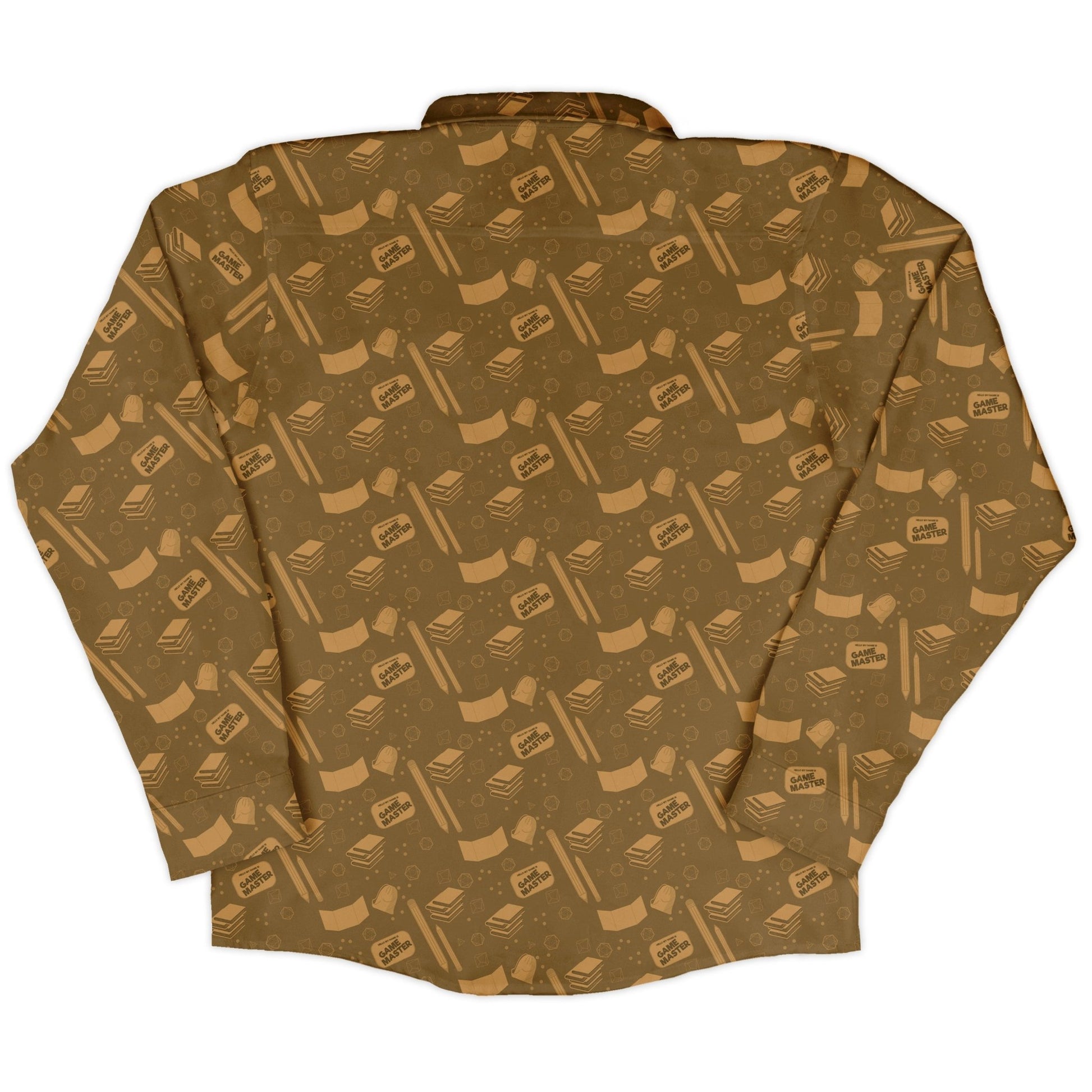Dnd Dungeon Master Long Sleeve Button Up Shirt Geek Nerd adult sizing Design by Heather Davenport dnd & rpg print