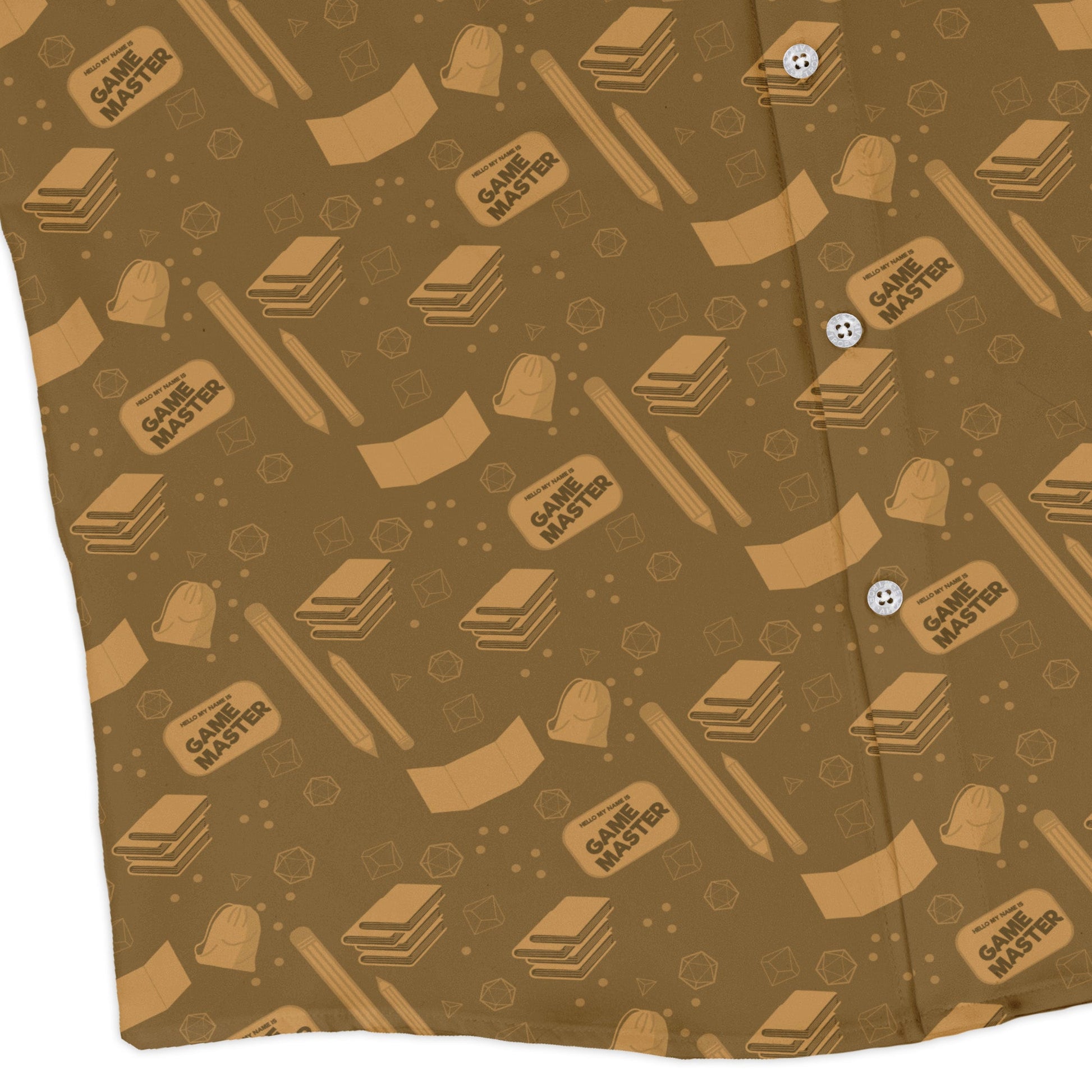Dnd Dungeon Master Long Sleeve Button Up Shirt Geek Nerd adult sizing Design by Heather Davenport dnd & rpg print