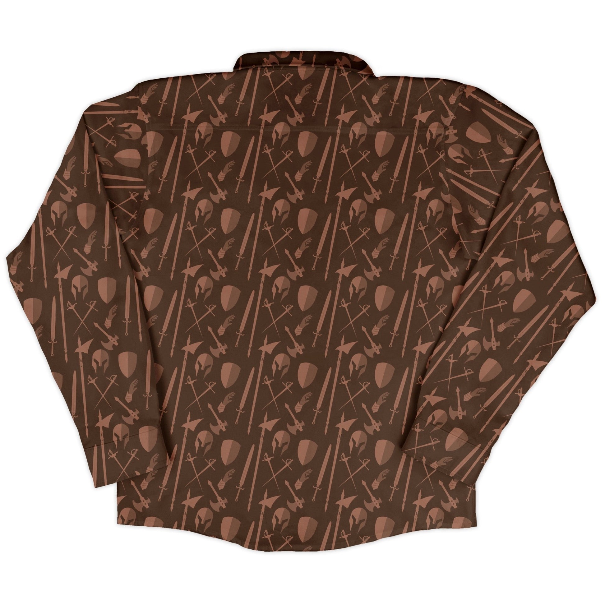 Dnd Fighter Class Long Sleeve Button Up Shirt Geek Nerd adult sizing Design by Heather Davenport dnd & rpg print