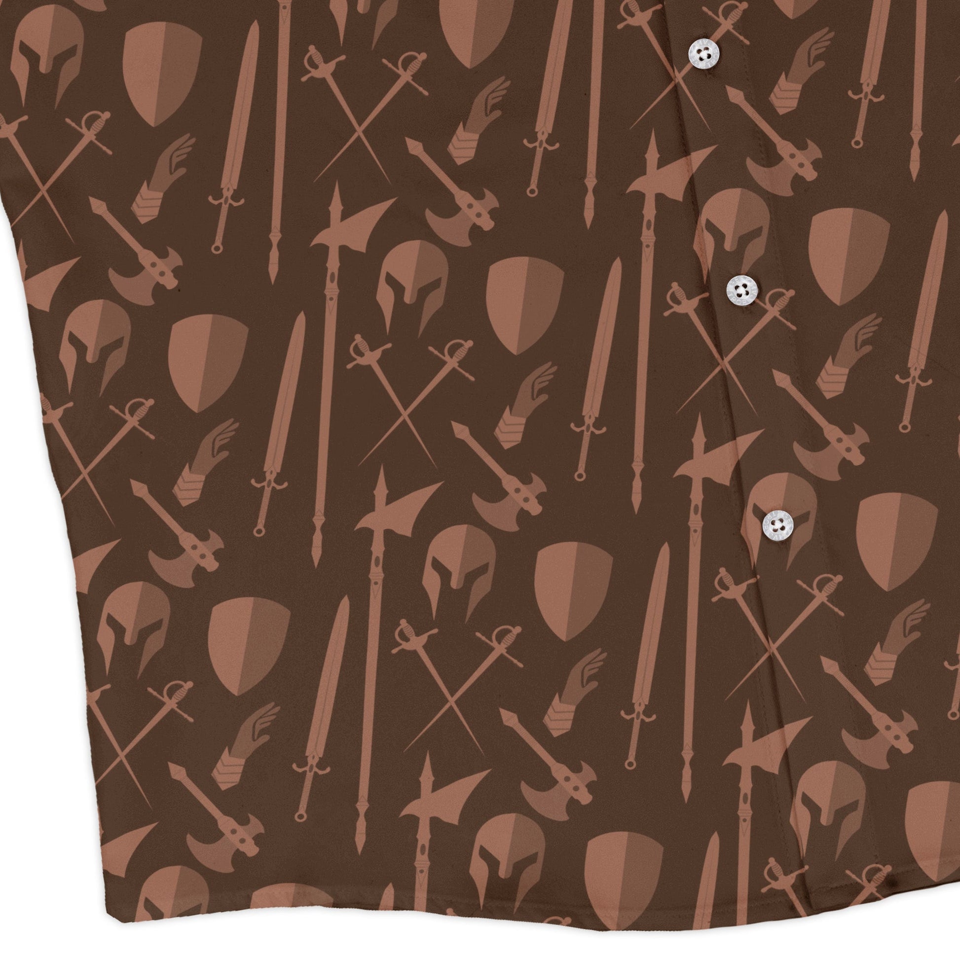 Dnd Fighter Class Long Sleeve Button Up Shirt Geek Nerd adult sizing Design by Heather Davenport dnd & rpg print