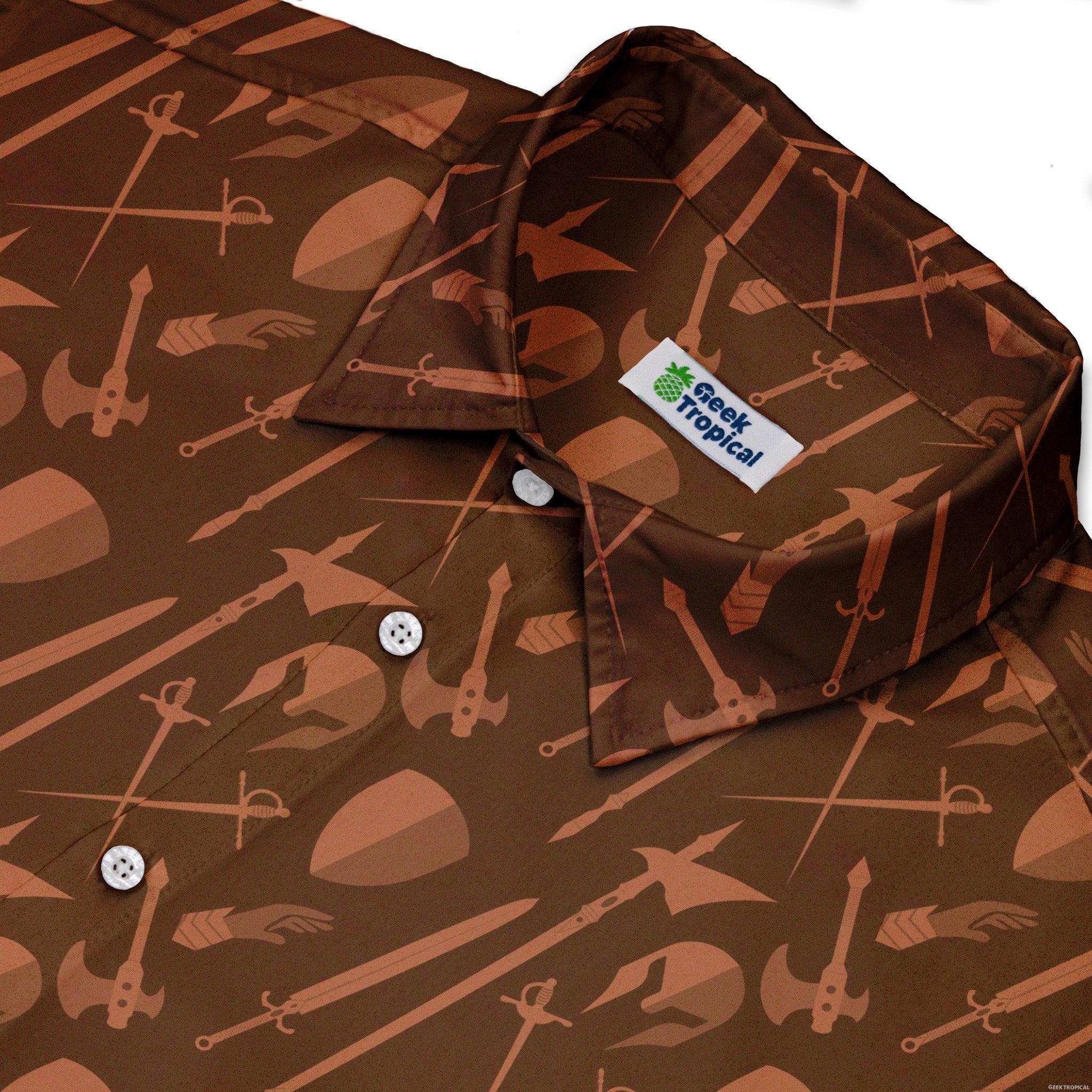 Dnd Fighter Class Button Up Shirt - adult sizing - Design by Heather Davenport - dnd & rpg print