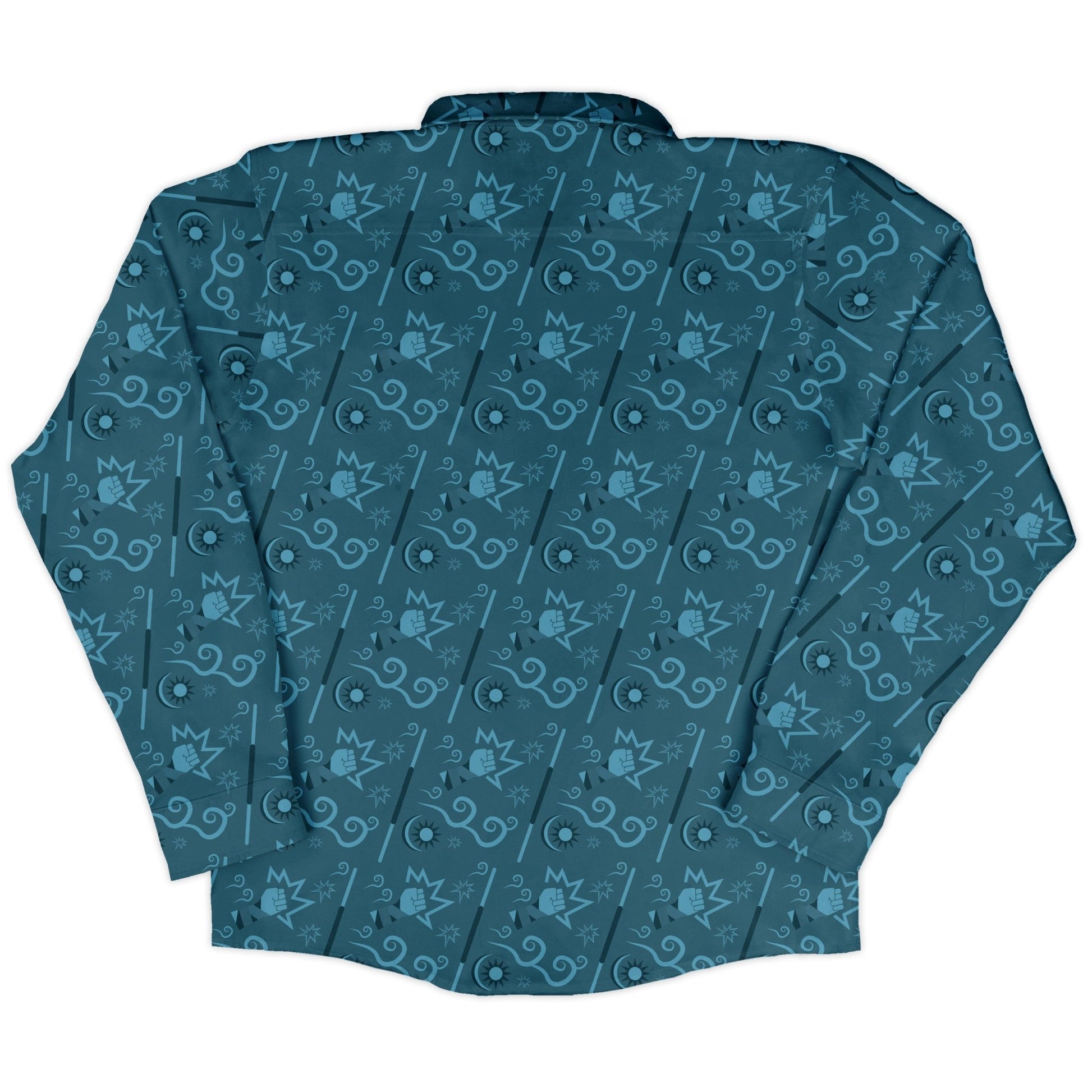 Dnd Monk Class Long Sleeve Button Up Shirt Geek Nerd adult sizing Design by Heather Davenport dnd & rpg print