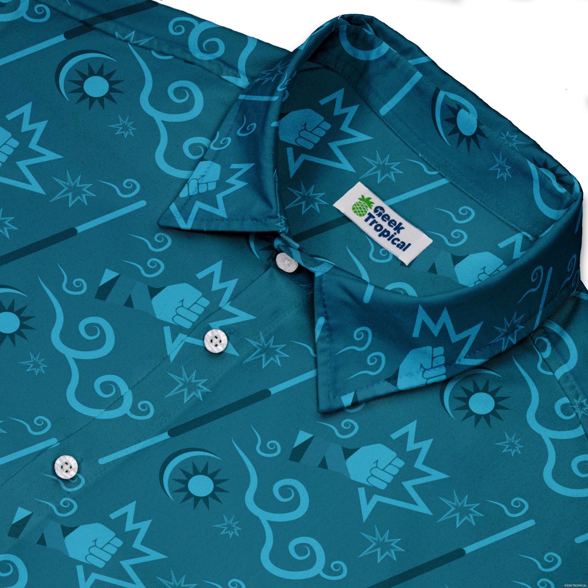 Dnd Monk Class Button Up Shirt - adult sizing - Design by Heather Davenport - dnd & rpg print