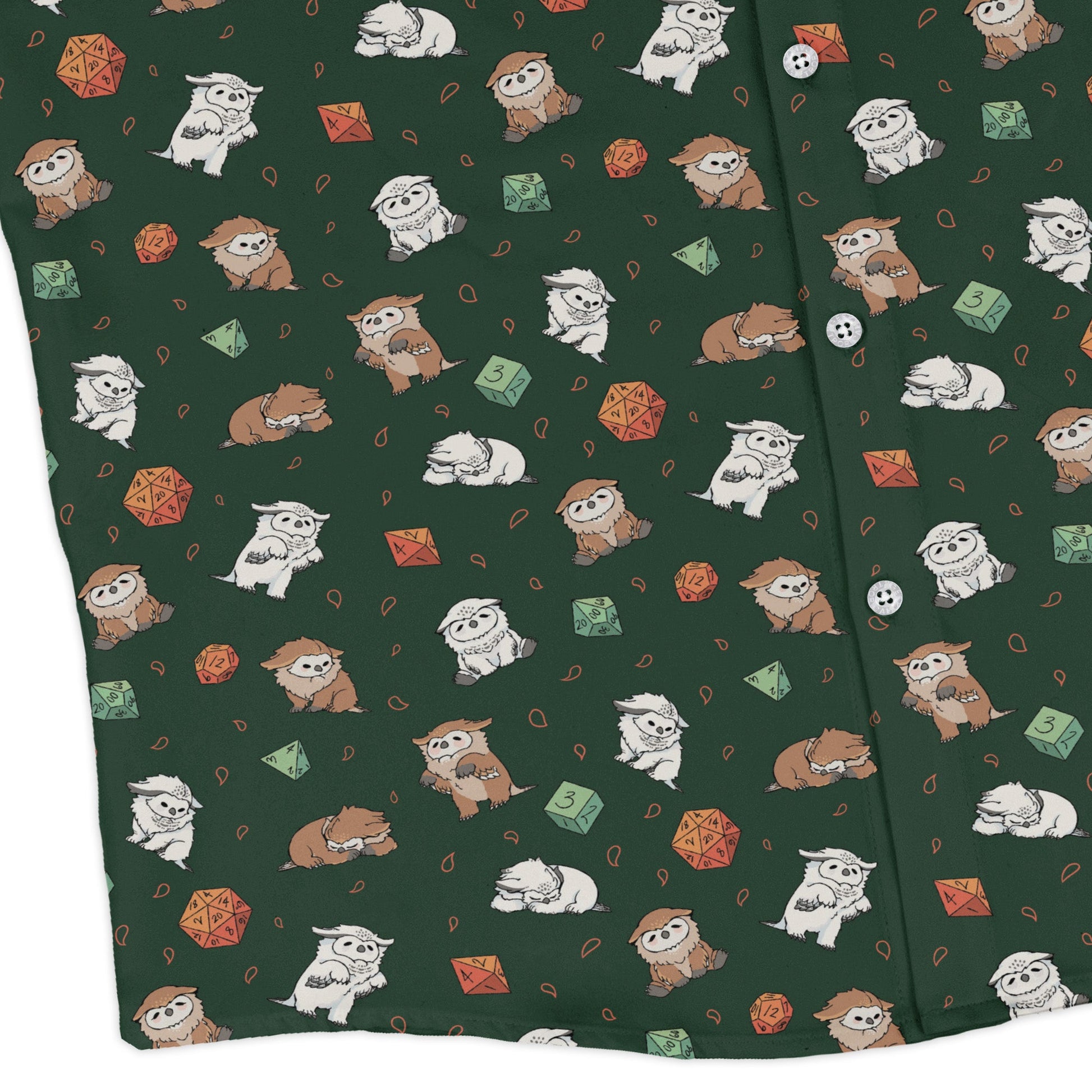 Dnd Owlbears Long Sleeve Button Up Shirt Geek Nerd adult sizing Design by Ardi Tong dnd & rpg print