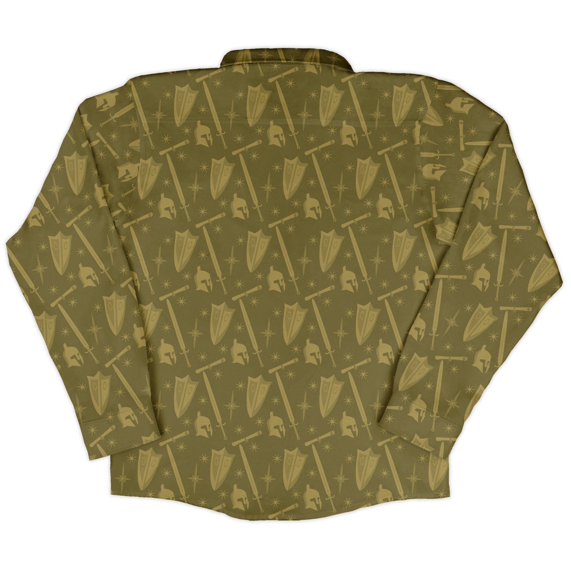 Dnd Paladin Class Long Sleeve Button Up Shirt Geek Nerd adult sizing Design by Heather Davenport dnd & rpg print