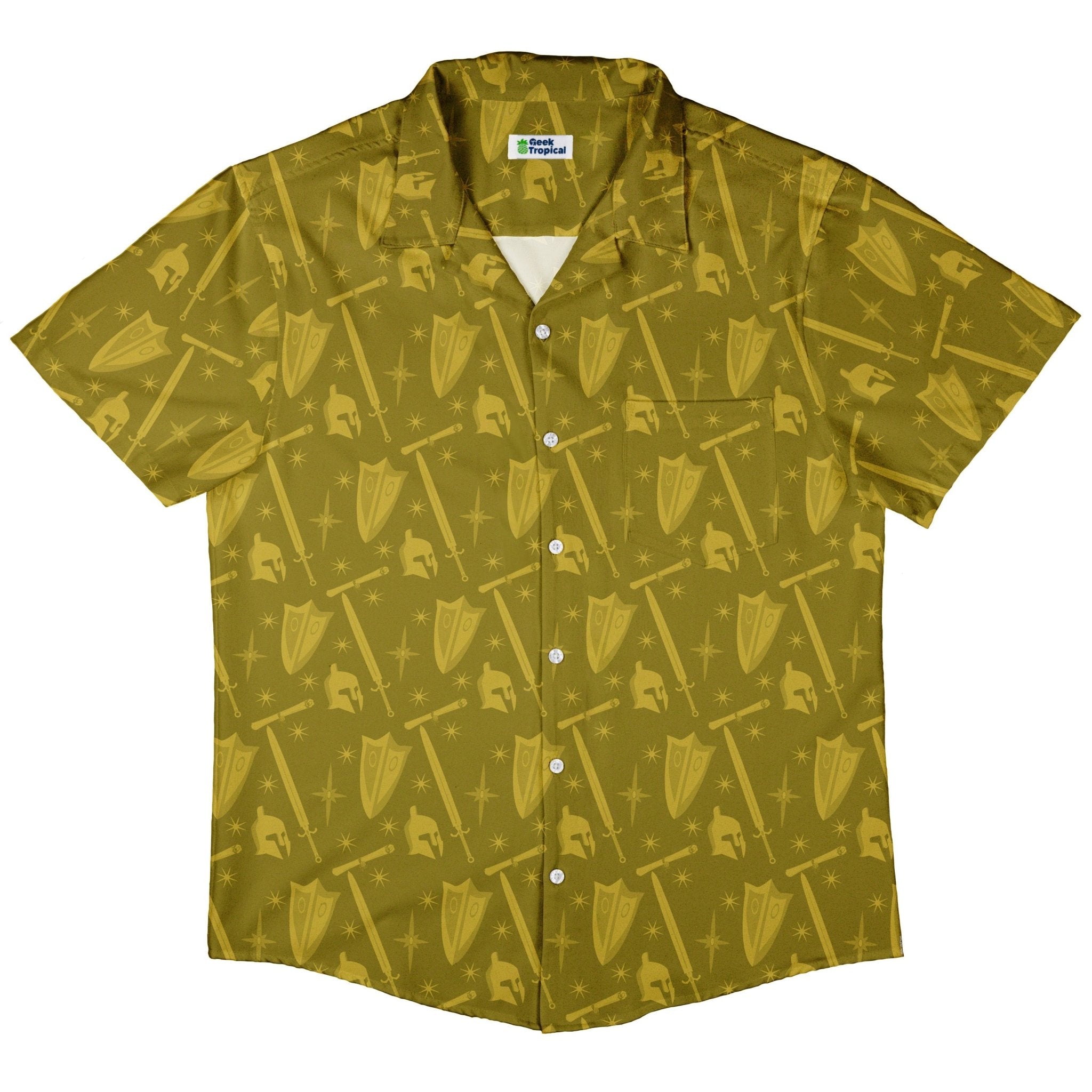 Dnd Paladin Class Button Up Shirt - adult sizing - Design by Heather Davenport - dnd & rpg print