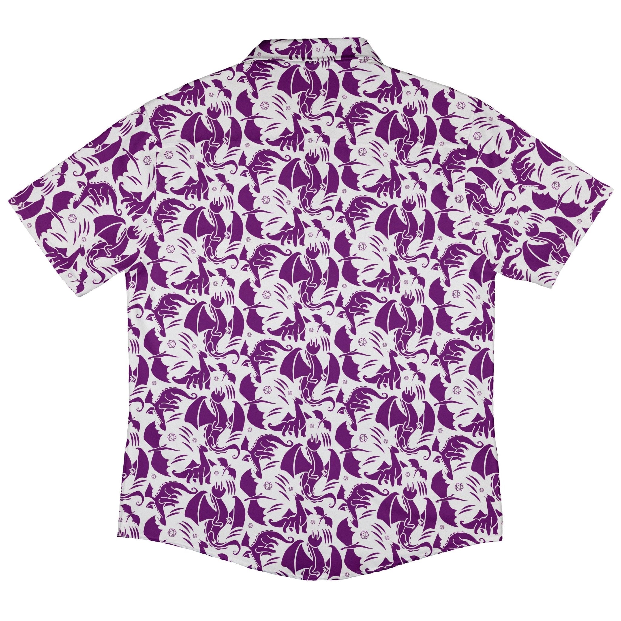 Dnd Purple Dragons Button Up Shirt - adult sizing - Design by Heather Davenport - dnd & rpg print