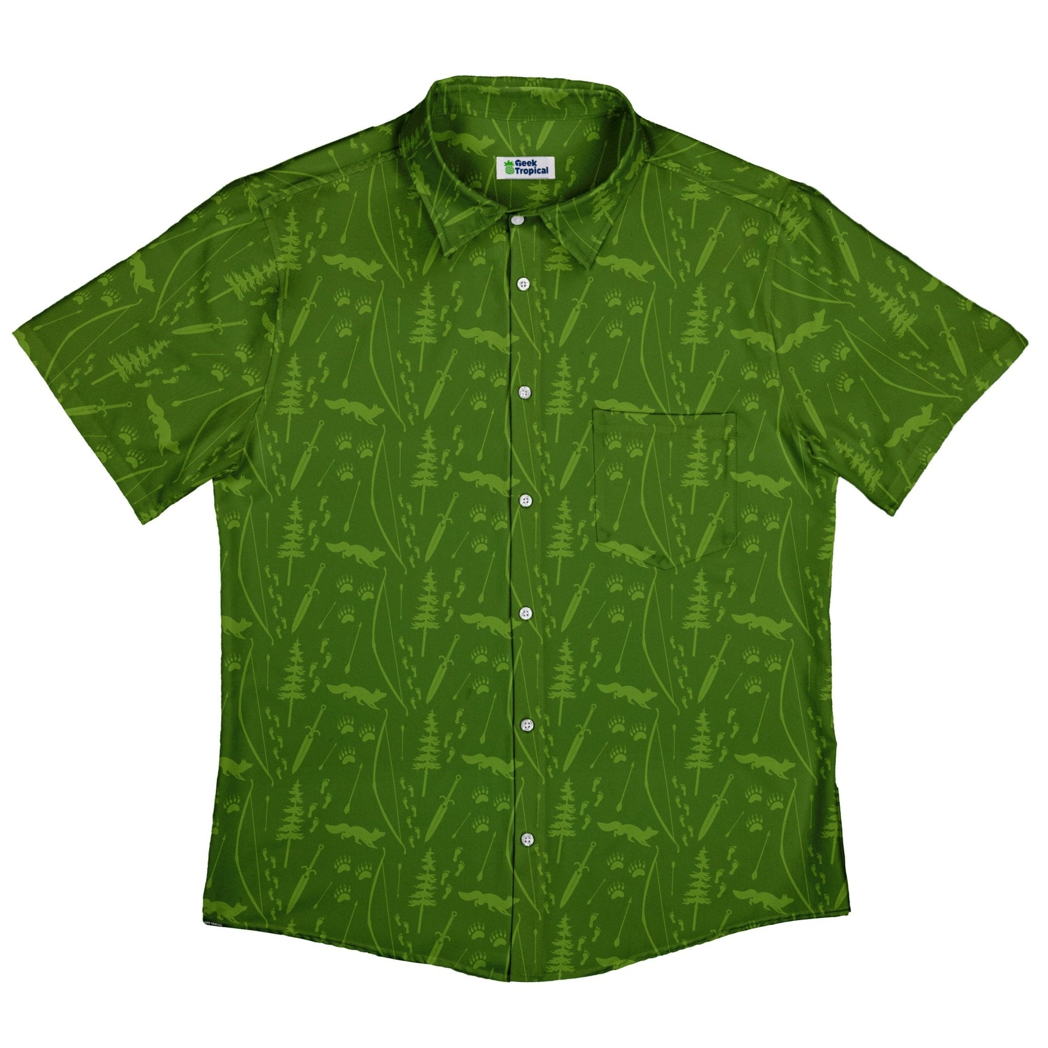 Dnd Ranger Class Button Up Shirt - adult sizing - Design by Heather Davenport - dnd & rpg print