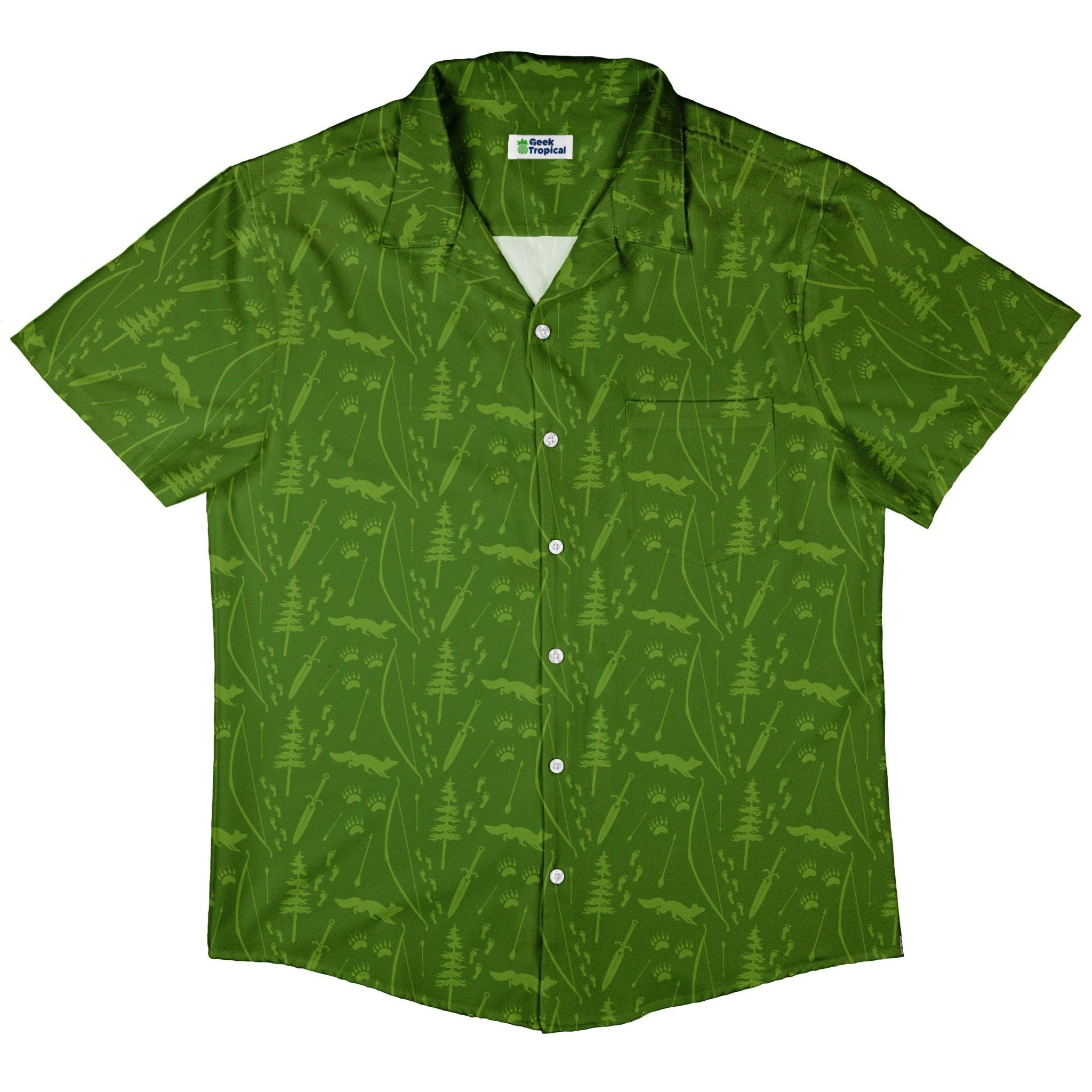 Dnd Ranger Class Button Up Shirt - adult sizing - Design by Heather Davenport - dnd & rpg print
