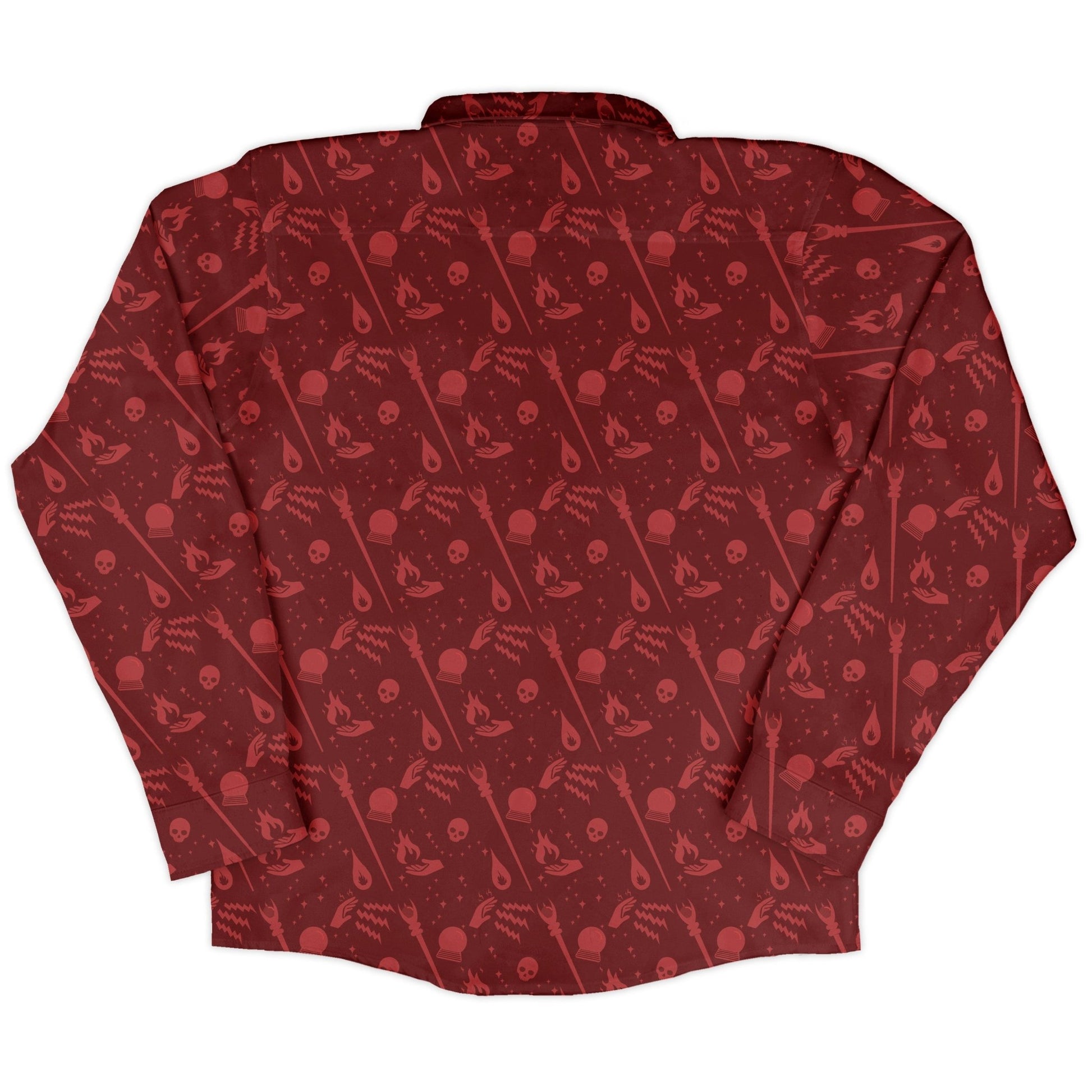Dnd Sorcerer Class Long Sleeve Button Up Shirt Geek Nerd adult sizing Design by Heather Davenport dnd & rpg print