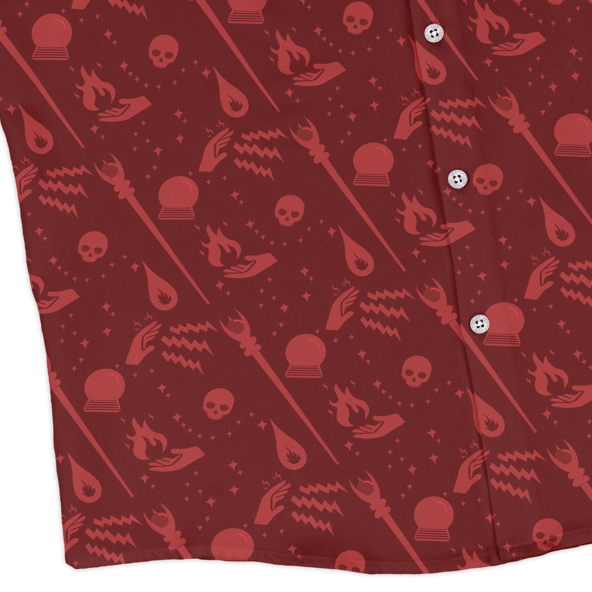 Dnd Sorcerer Class Long Sleeve Button Up Shirt Geek Nerd adult sizing Design by Heather Davenport dnd & rpg print