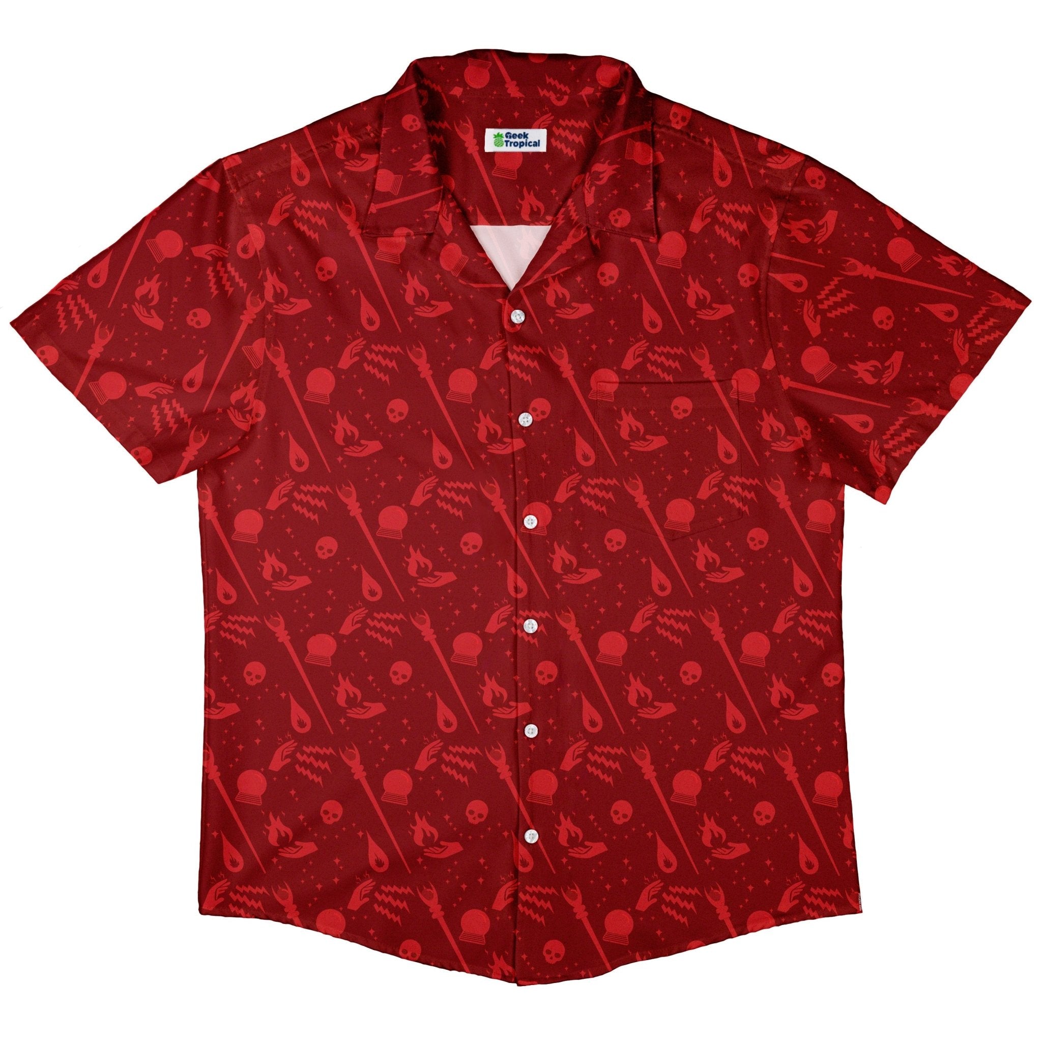 Dnd Sorcerer Class Button Up Shirt - adult sizing - Design by Heather Davenport - dnd & rpg print