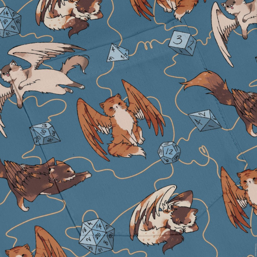 Dnd Tressym Familiars Long Sleeve Button Up Shirt Geek Nerd adult sizing Design by Ardi Tong dnd & rpg print