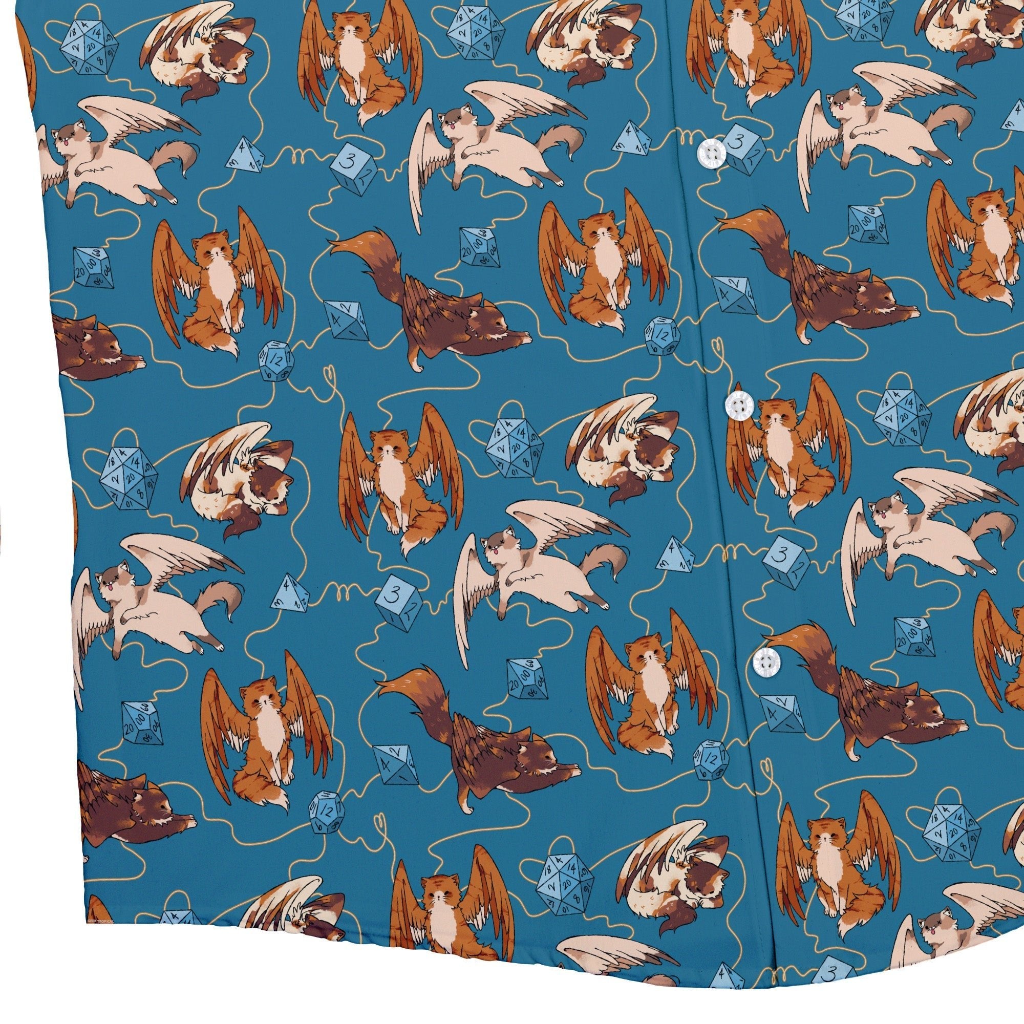 Dnd Tressym Familiars Button Up Shirt - adult sizing - Design by Ardi Tong - dnd & rpg print
