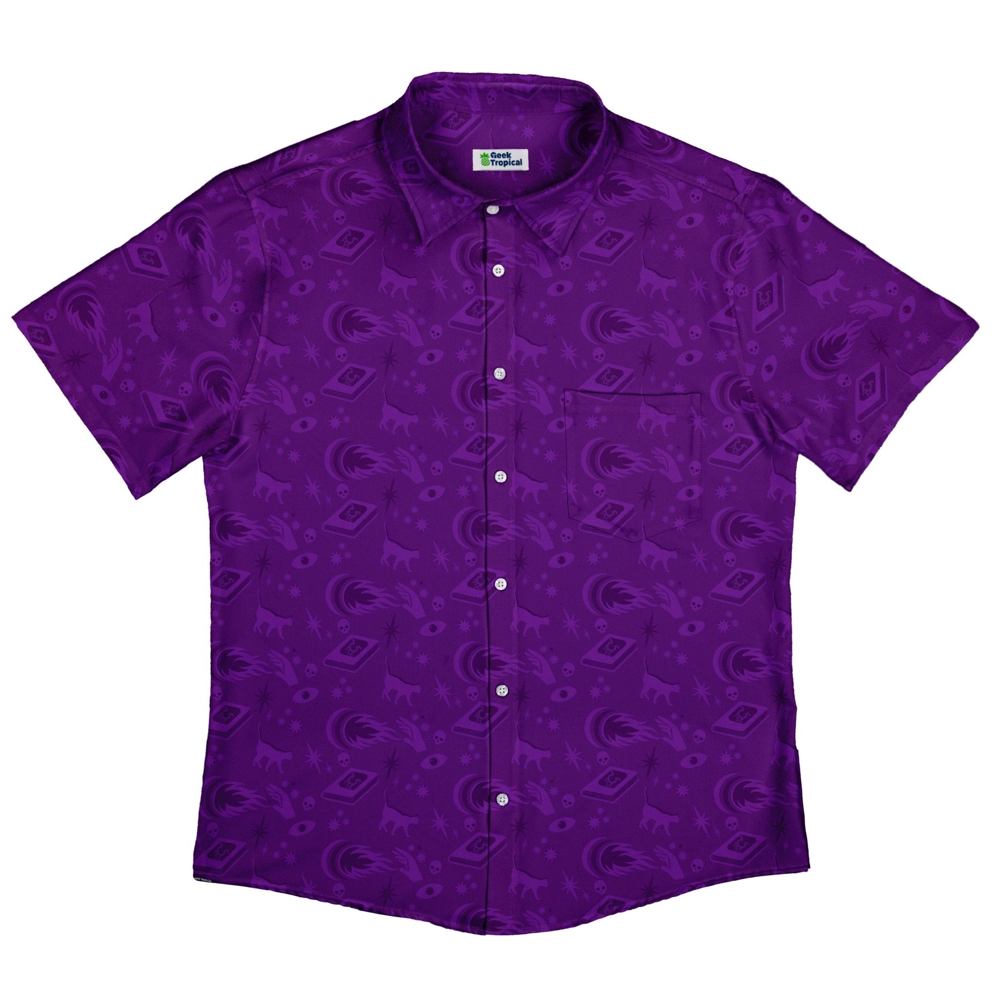 Dnd Warlock Class Button Up Shirt - adult sizing - Design by Heather Davenport - dnd & rpg print