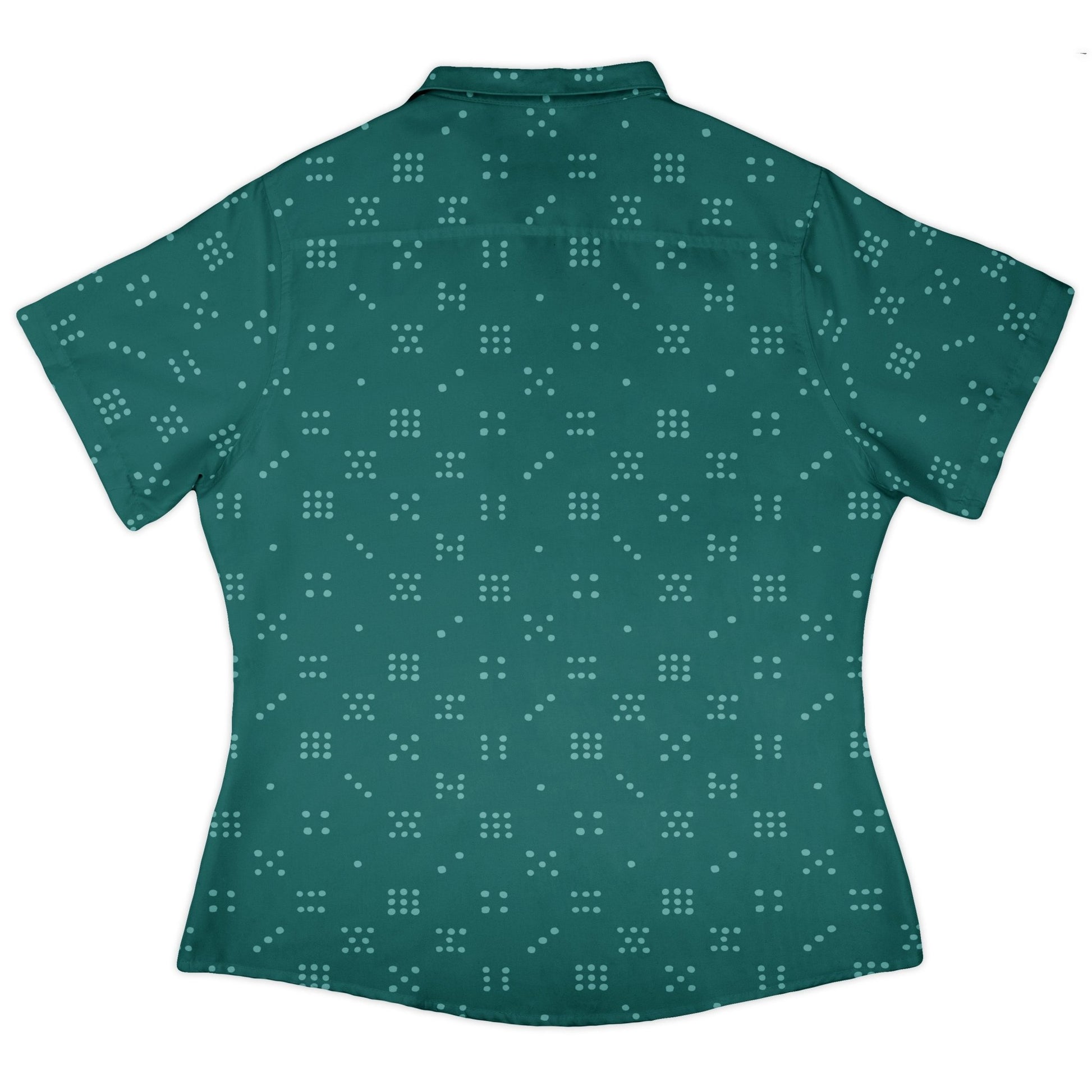 Dominos Minimalist Curvy Button Up Shirt Geek Nerd board game print Design by Zirkus Design q225