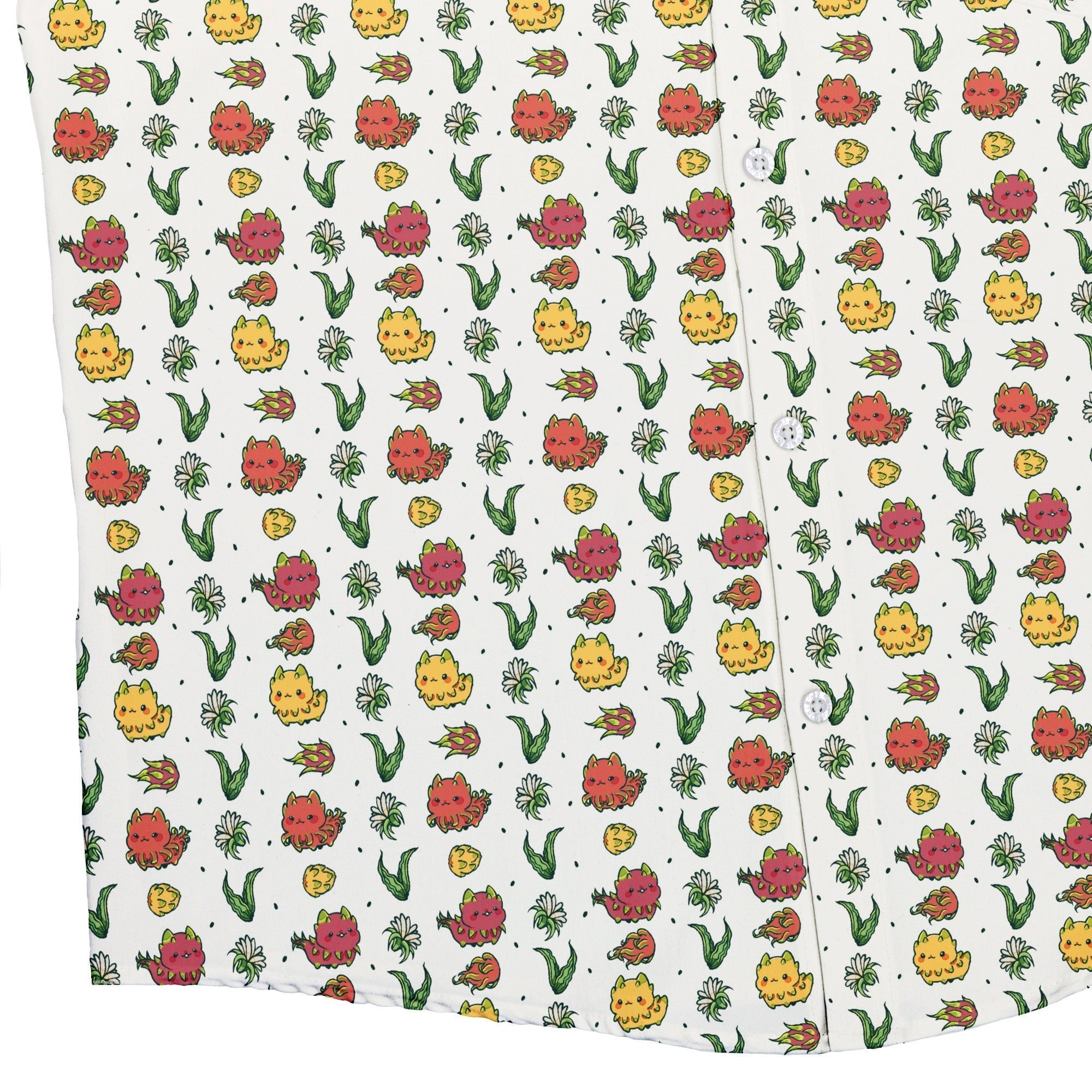 Dragon Fruit Seed Button Up Shirt Geek Nerd adult sizing anime Design by Ardi Tong