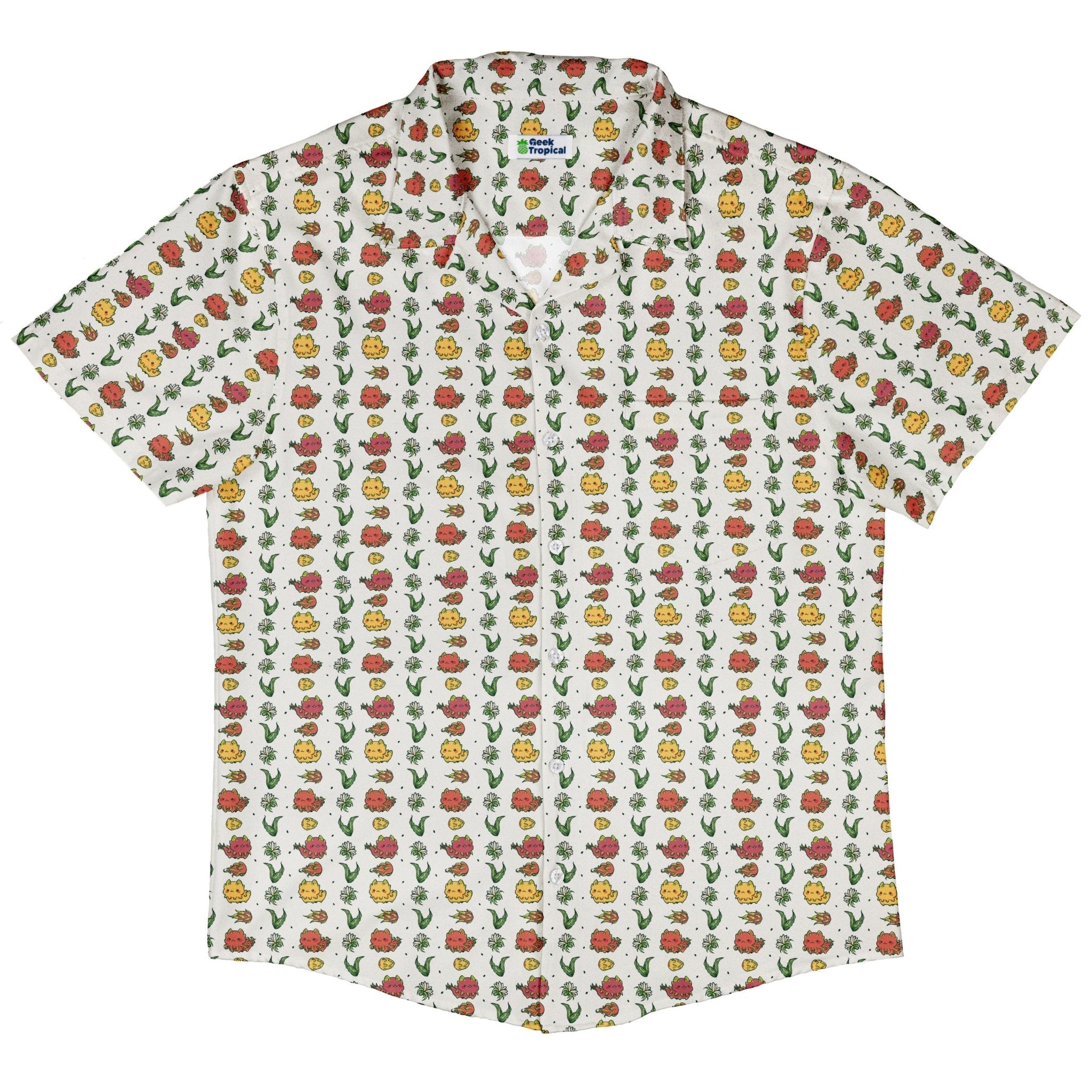 Dragon Fruit Seed Button Up Shirt Geek Nerd adult sizing anime Design by Ardi Tong