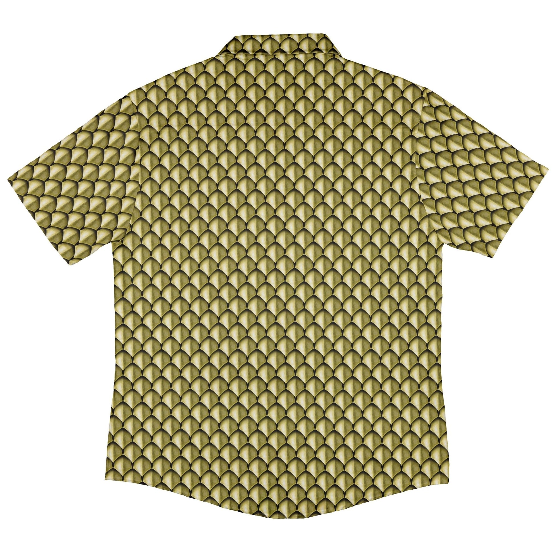 Dragon Scales Gold Dnd Button Up Shirt - adult sizing - Designs by Nathan - Fantasy Prints