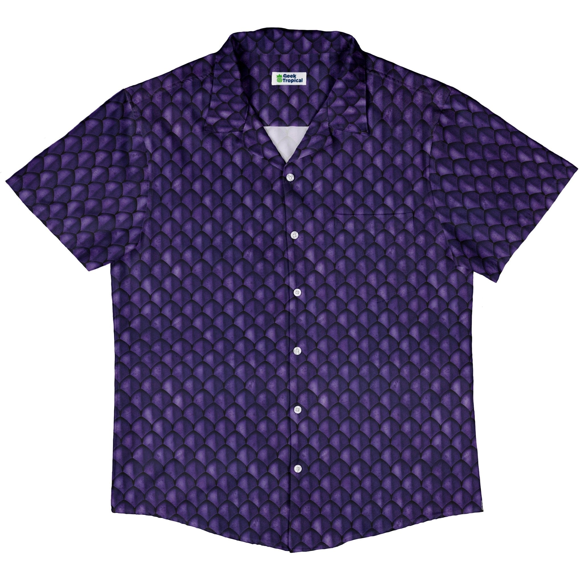 Dragon Scales Purple Dnd Button Up Shirt Geek Nerd 0925 adult sizing All Adult Button Up Shirts
