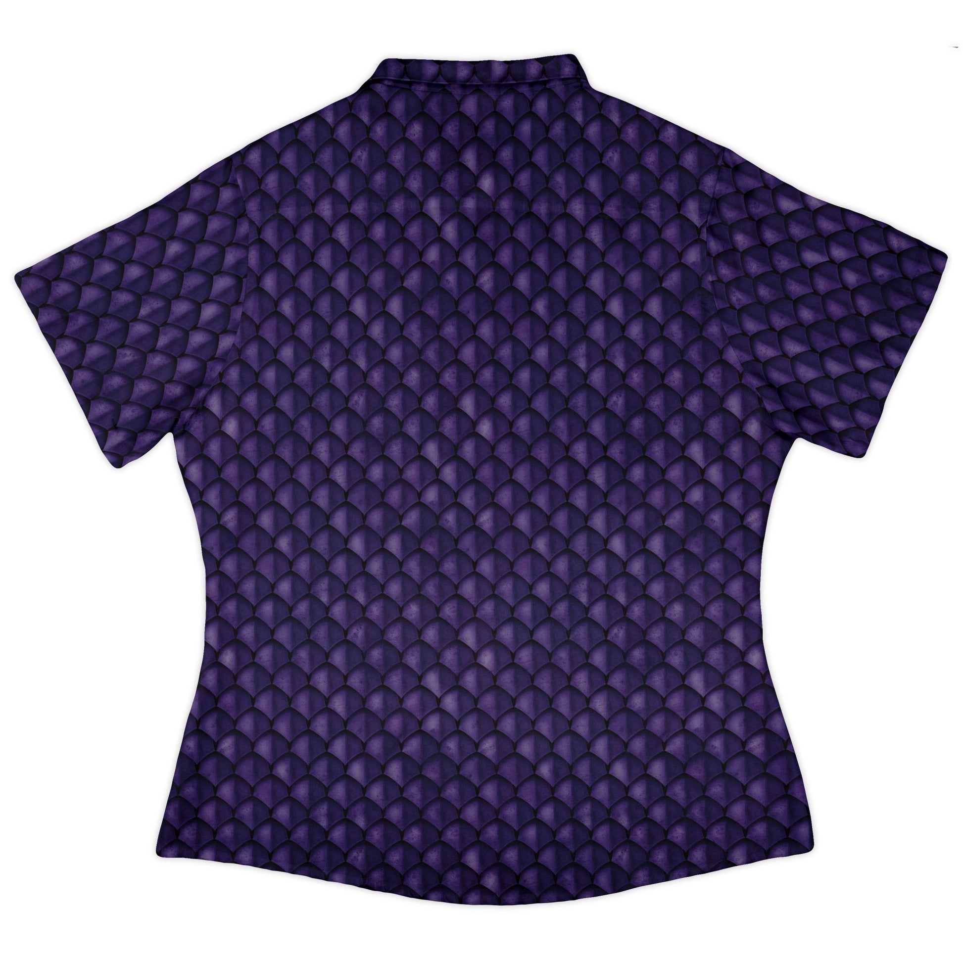Dragon Scales Purple Dnd Curvy Button Up Shirt Geek Nerd 0925 All Adult Button Up Shirts Animal Patterns