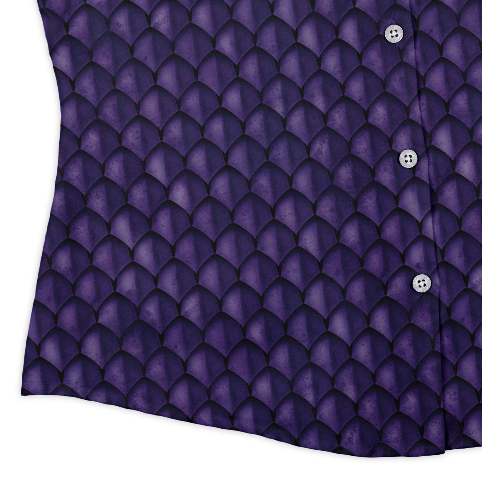 Dragon Scales Purple Dnd Curvy Button Up Shirt Geek Nerd 0925 All Adult Button Up Shirts Animal Patterns