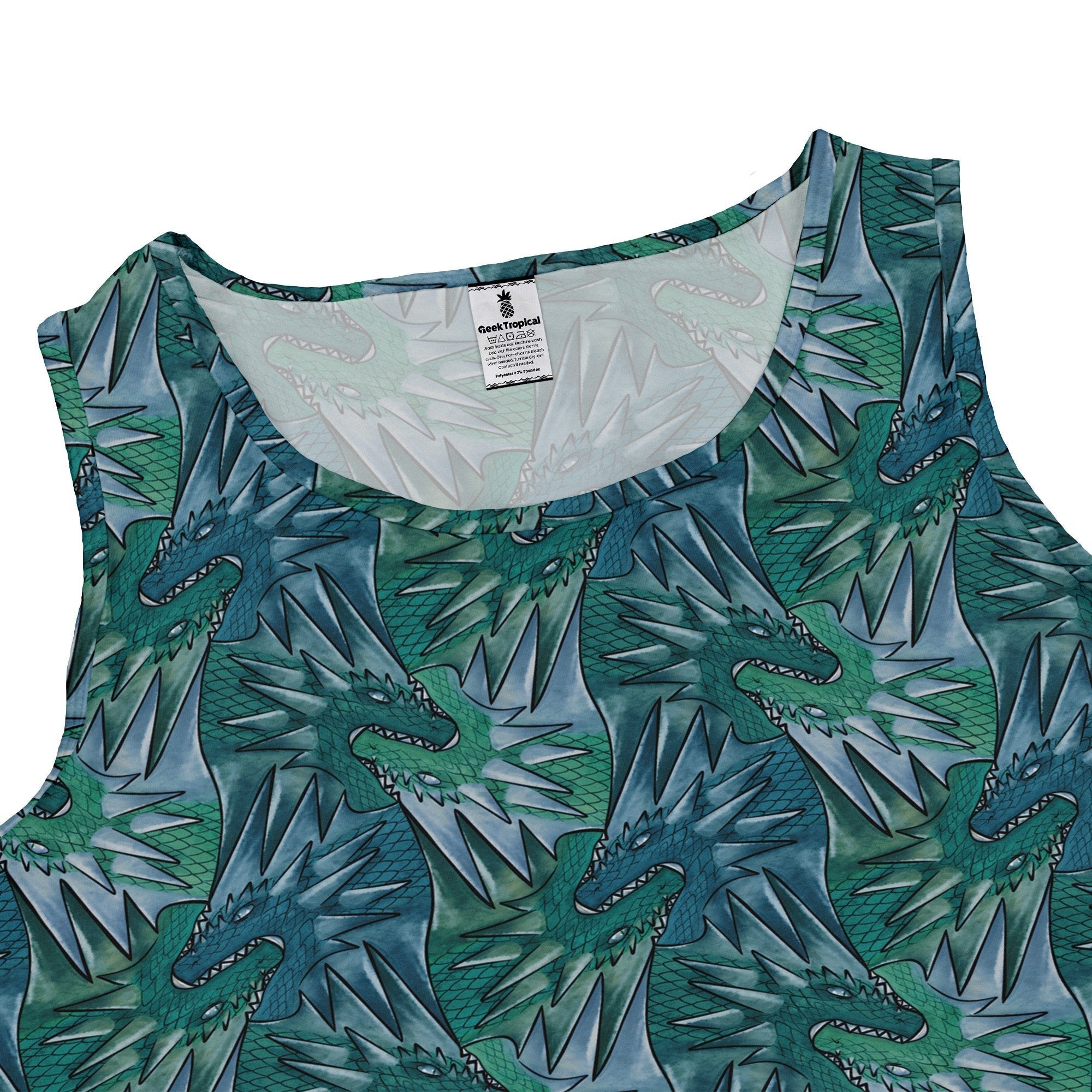 Dragon Weaving Inferno Teal Dress Geek Nerd Designs by Nathan fantasy prints lx - C
