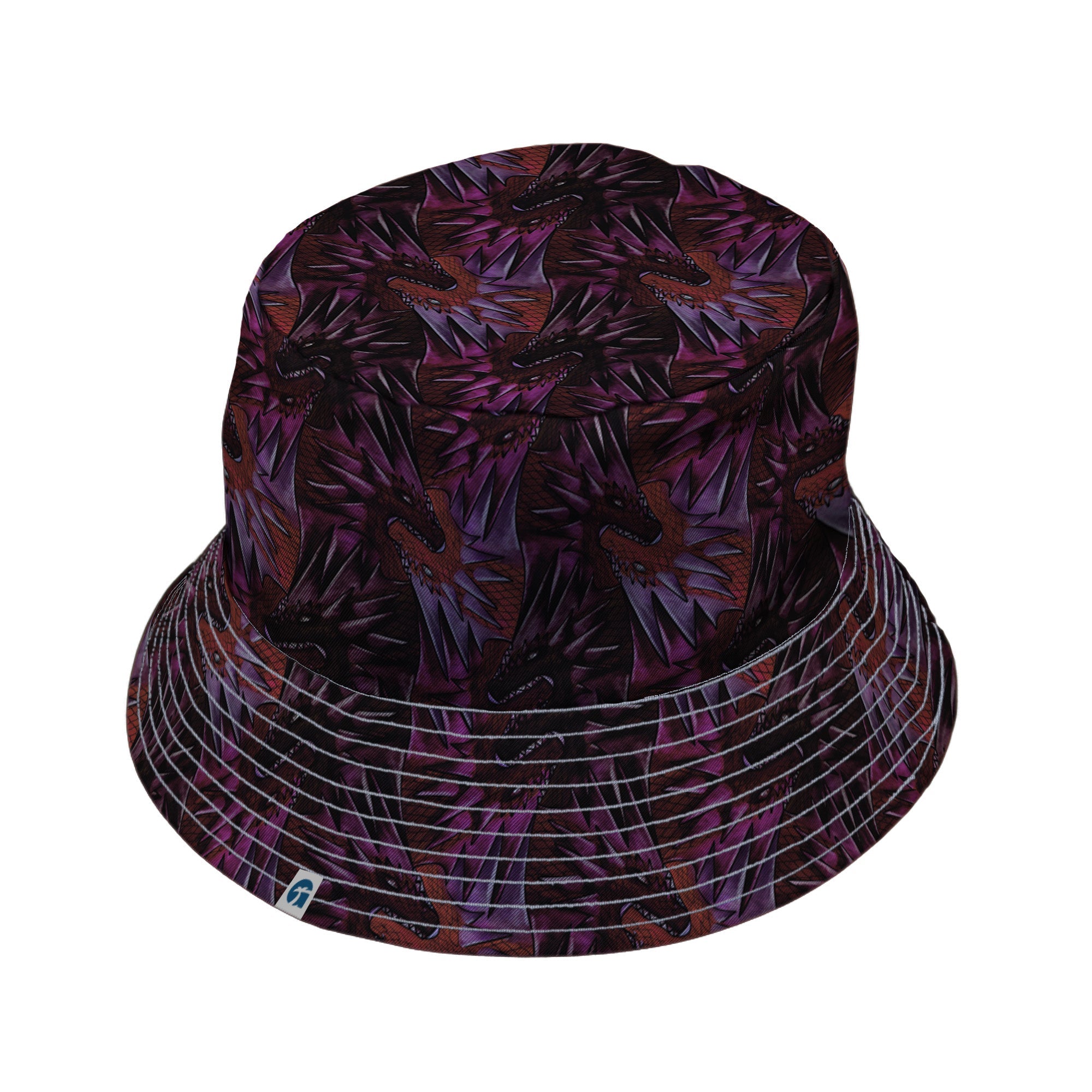 Dragon Weaving Inferno Fire Bucket Hat Geek Nerd Designs by Nathan fantasy prints lx - B