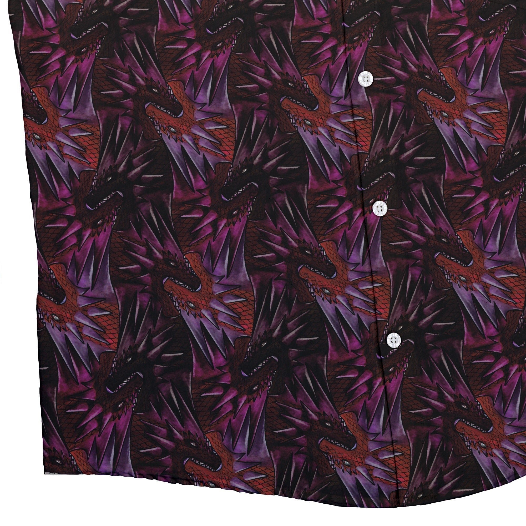 Dragon Weaving Inferno Fire Button Up Shirt Geek Nerd adult sizing Designs by Nathan fantasy prints