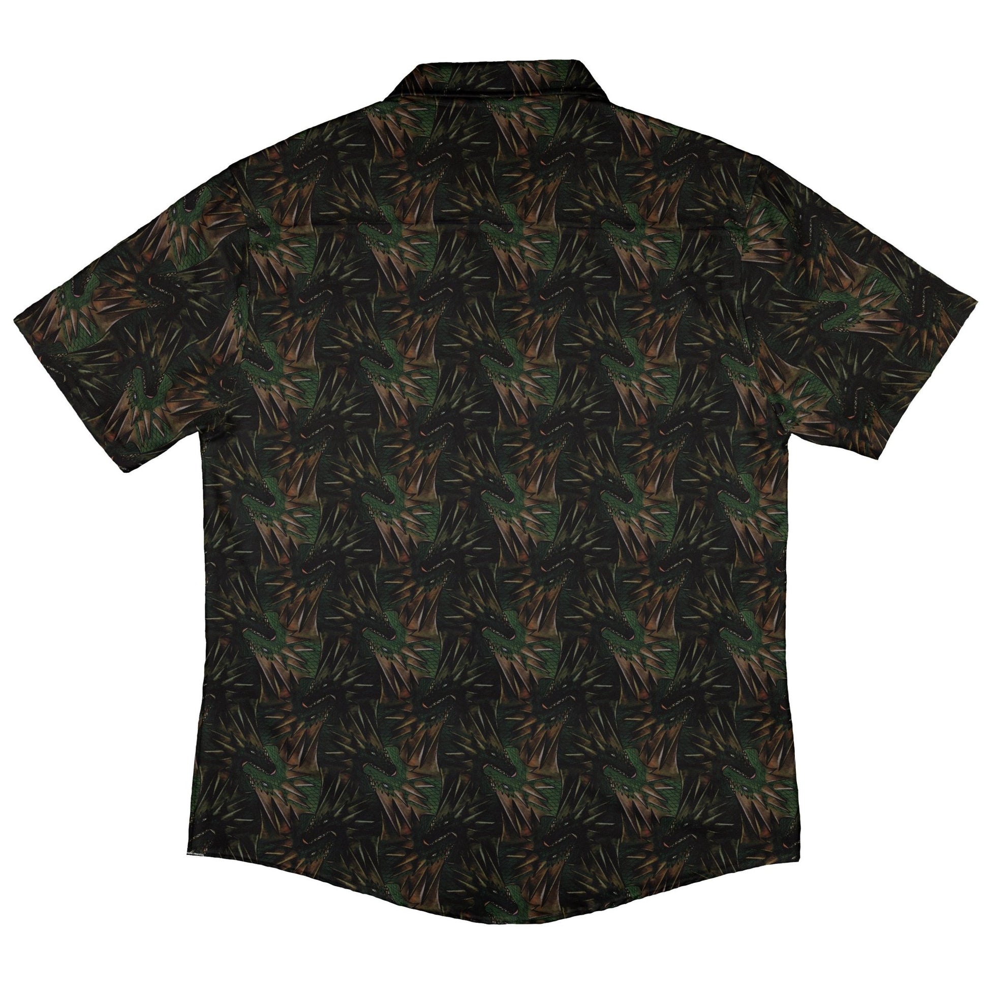 Dragon Weaving Inferno Forest Button Up Shirt Geek Nerd adult sizing Designs by Nathan fantasy prints