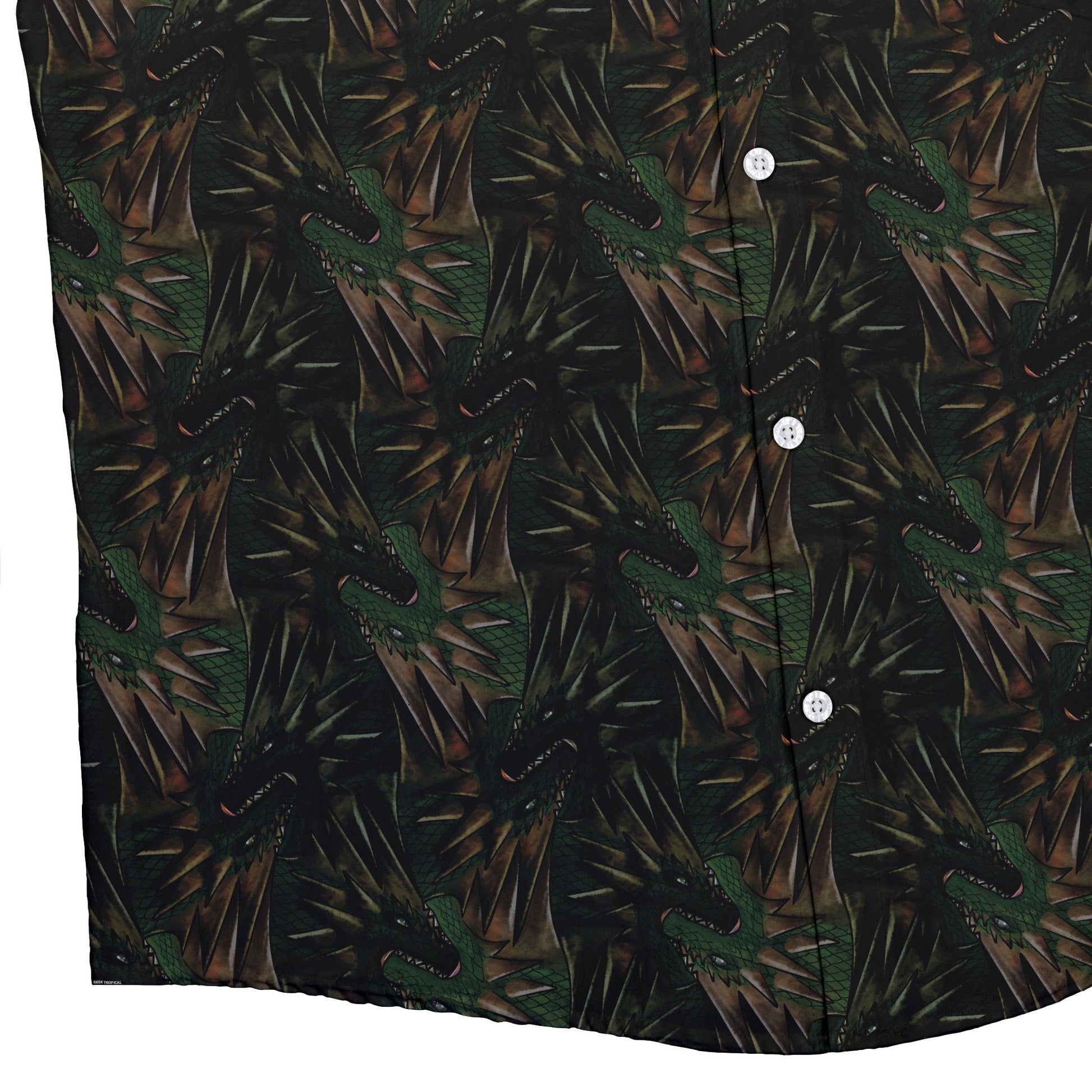 Dragon Weaving Inferno Forest Button Up Shirt Geek Nerd adult sizing Designs by Nathan fantasy prints