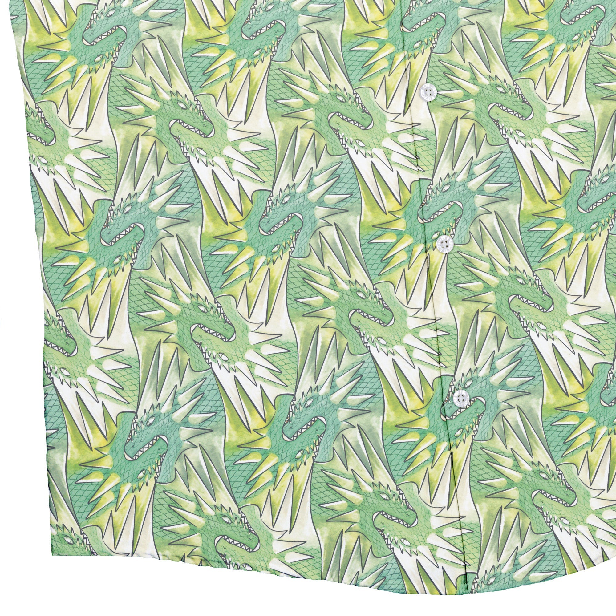 Dragon Weaving Inferno Lime Button Up Shirt Geek Nerd adult sizing Designs by Nathan fantasy prints