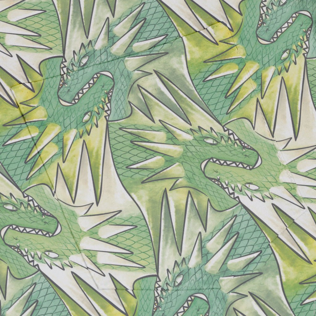 Dragon Weaving Inferno Lime Button Up Shirt Geek Nerd adult sizing Designs by Nathan fantasy prints