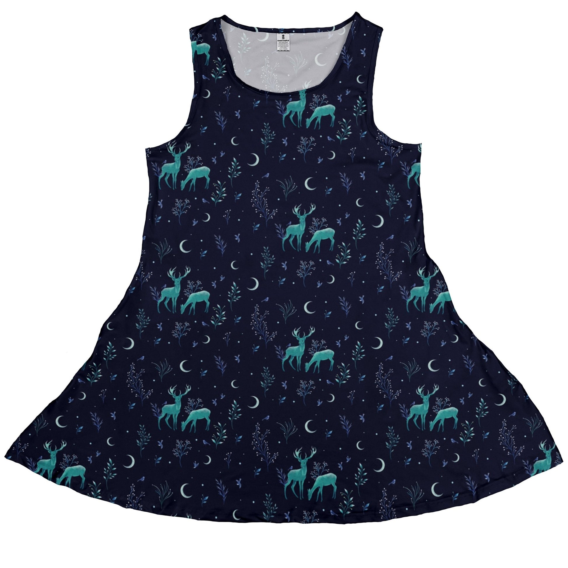 Episodic Deers In The Moonlight Dress Geek Nerd Design by Episodic lx - C outer space & astronaut print