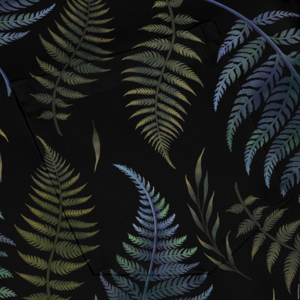 Episodic Ferns Long Sleeve Button Up Shirt Geek Nerd adult sizing Botany Print Design by Episodic