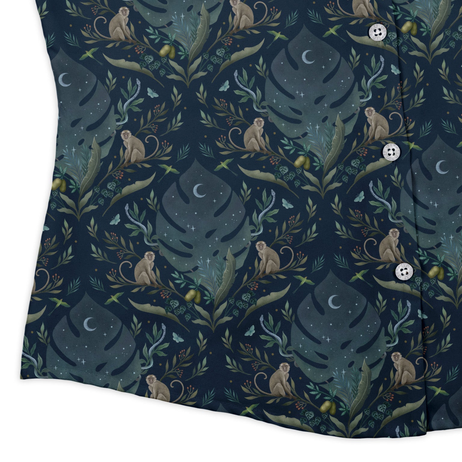 Episodic Tropical Monkey Curvy Button Up Shirt