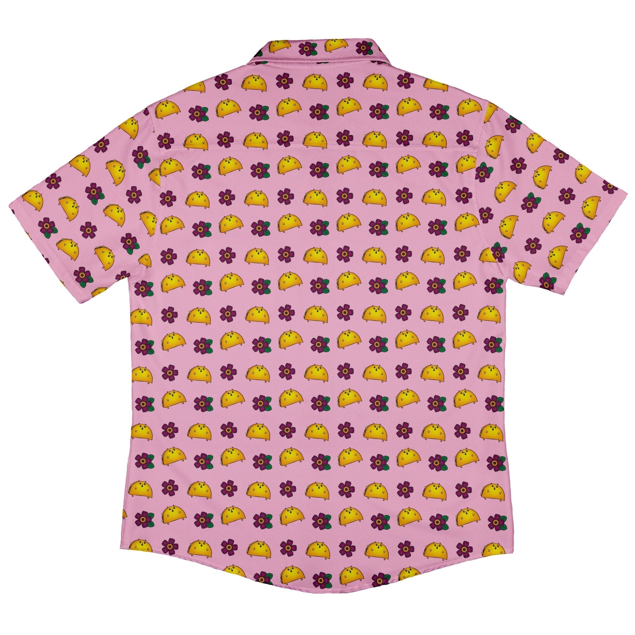 Exploding Kittens TacoCat Flowers Button Up Shirt - adult sizing - Animal Patterns - board game print