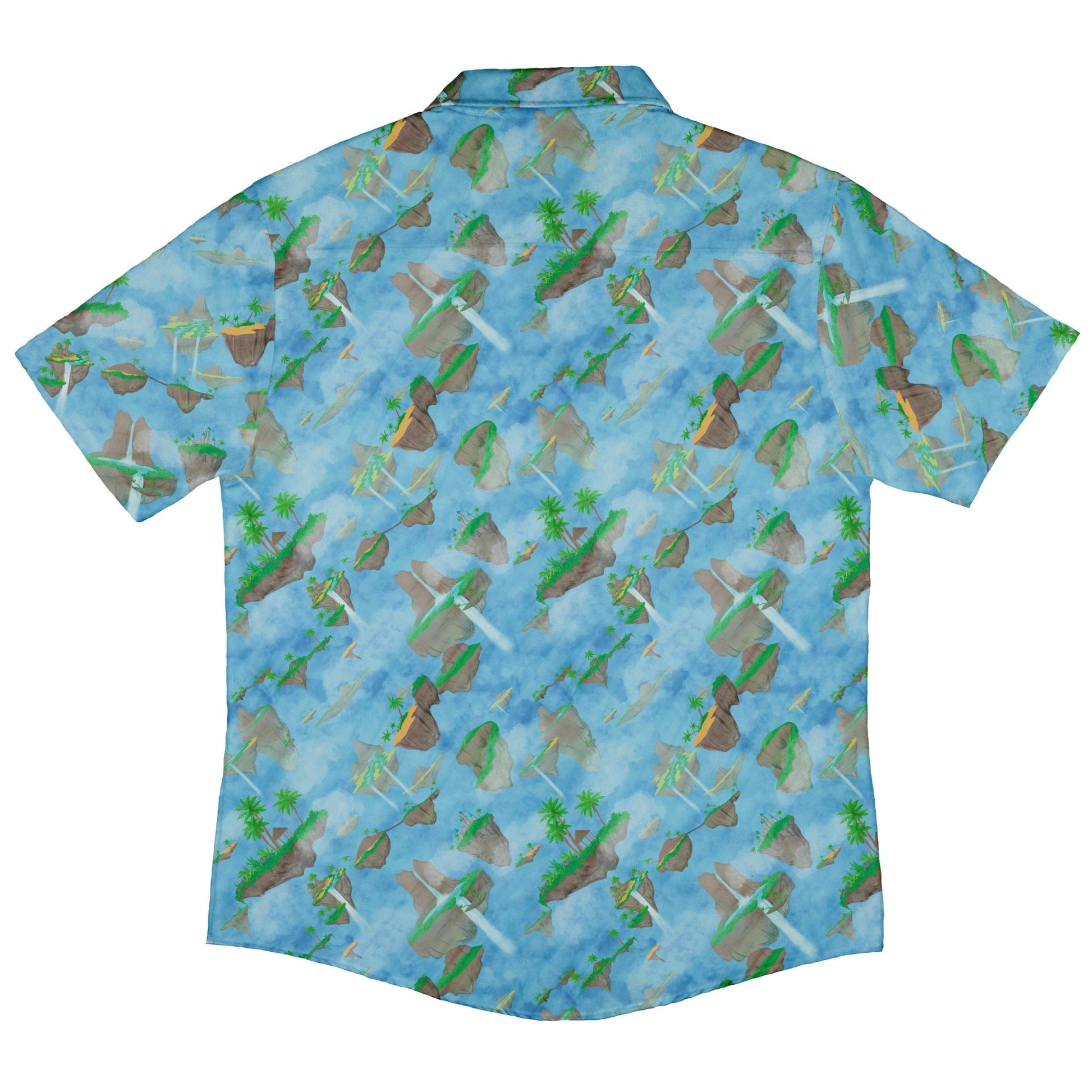 Fantasy Floating Isles Dnd Button Up Shirt - adult sizing - Designs by Nathan - Fantasy Prints
